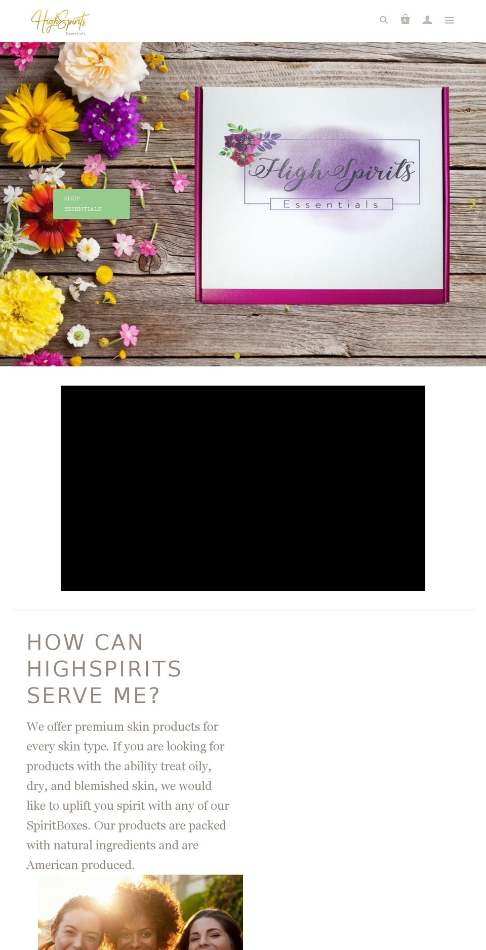 highspirits-essentials.com — Shopify storefront screenshot