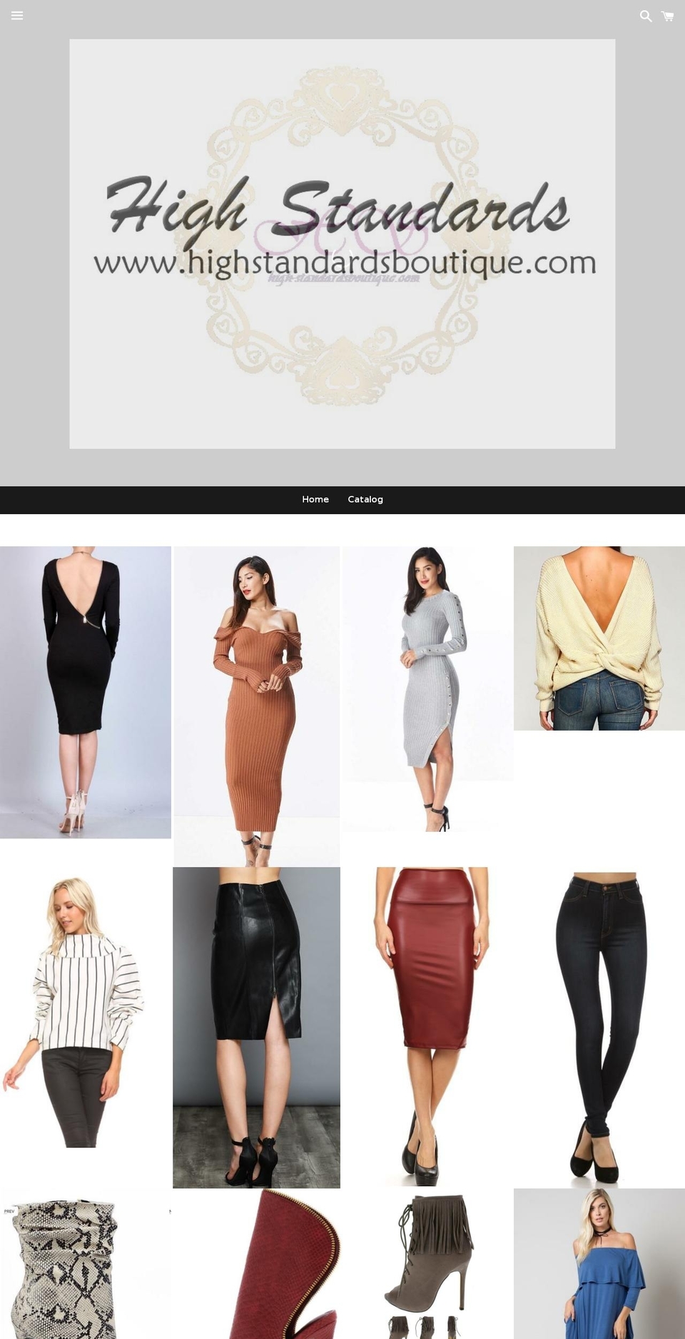 highstandardsboutique.com — Shopify storefront screenshot