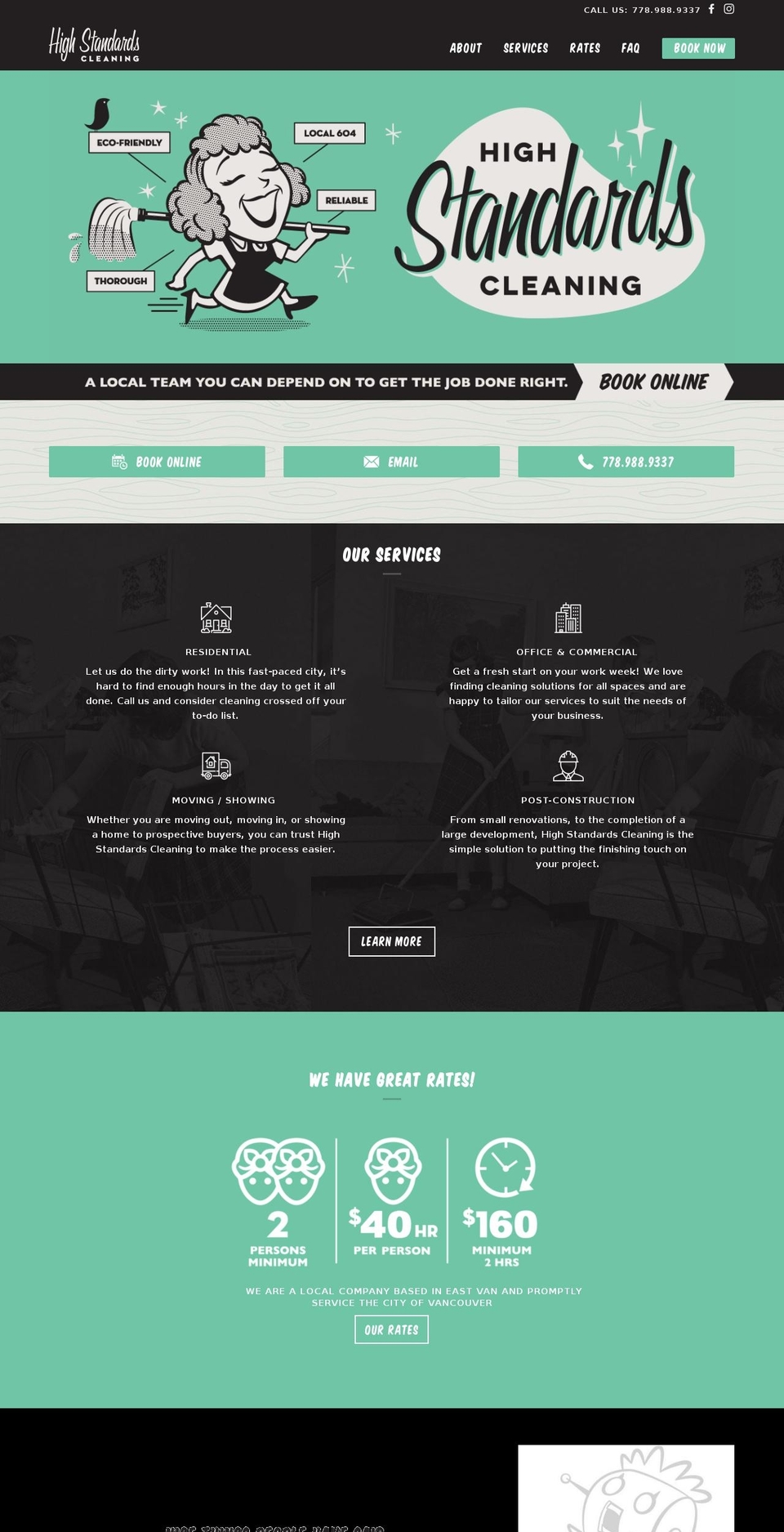 highstandardscleaning.com — Shopify storefront screenshot