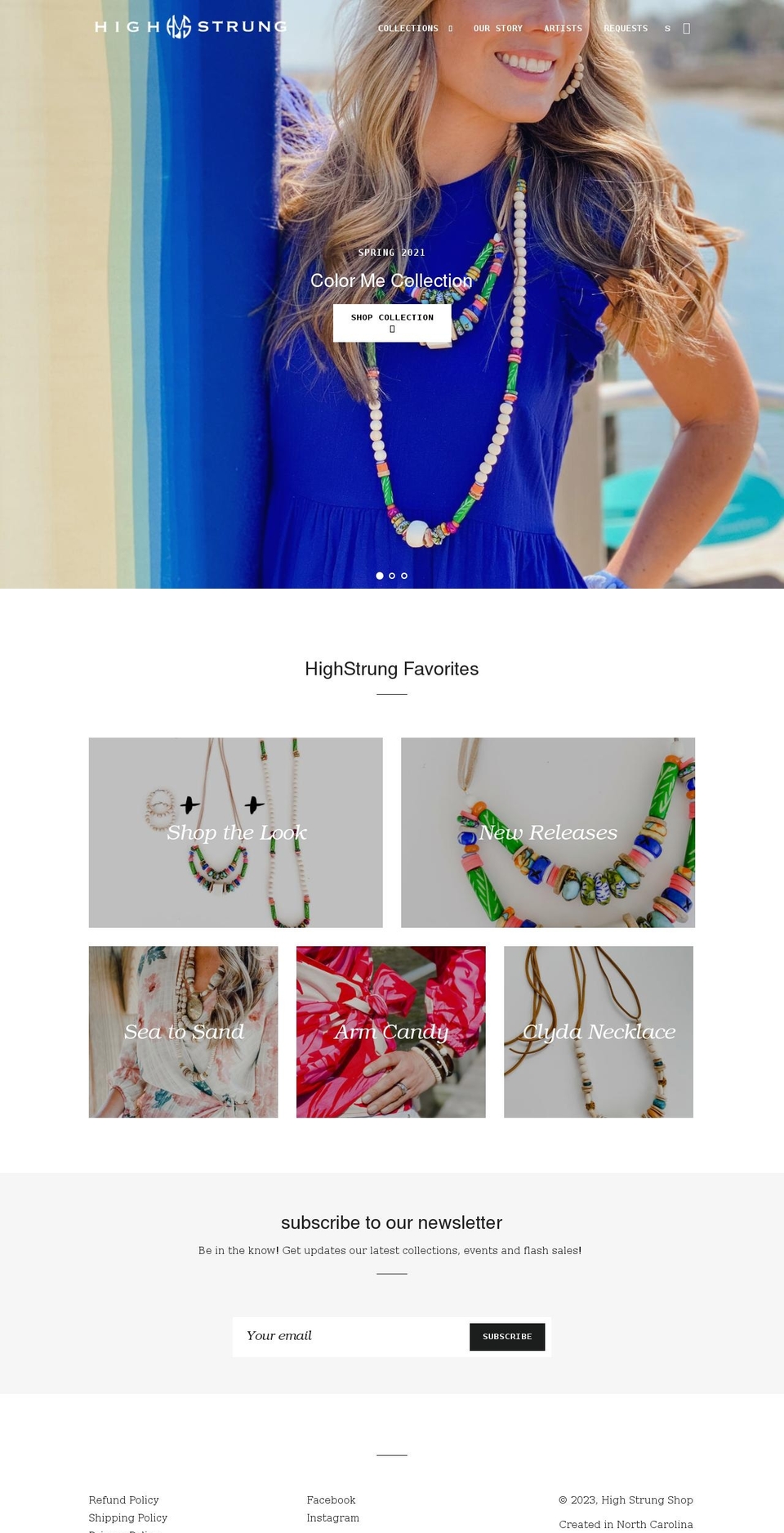 highstrungshop.com shopify website screenshot