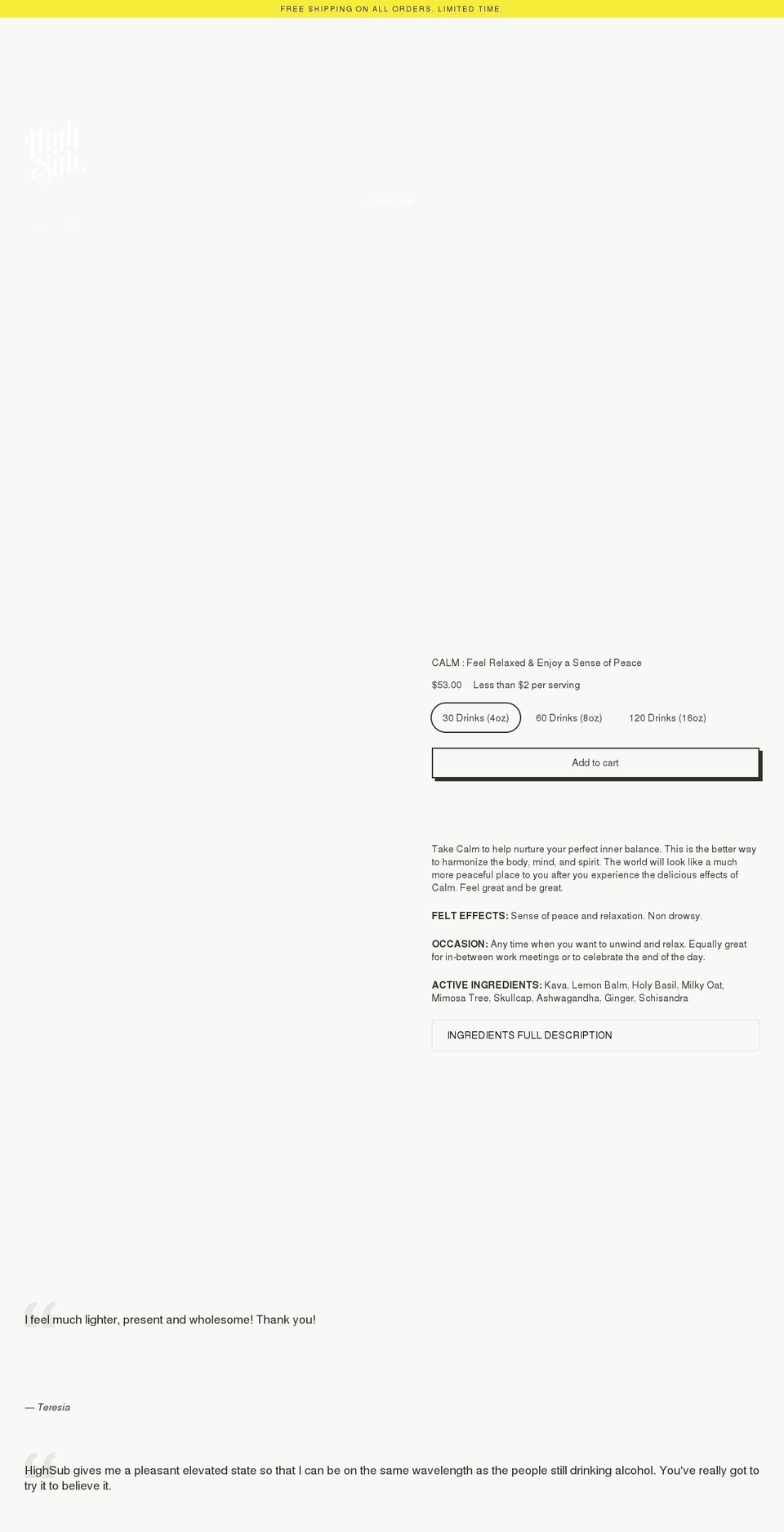 highsub.com shopify website screenshot