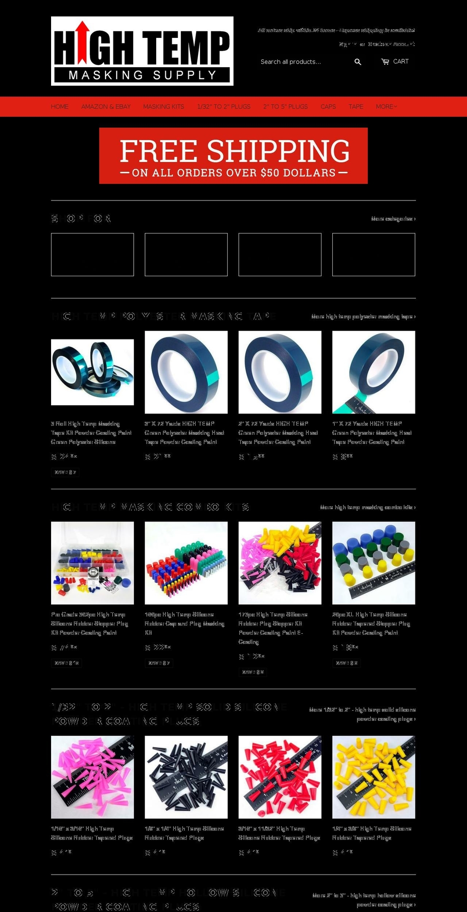 hightempmaskingsupplies.com — Shopify storefront screenshot