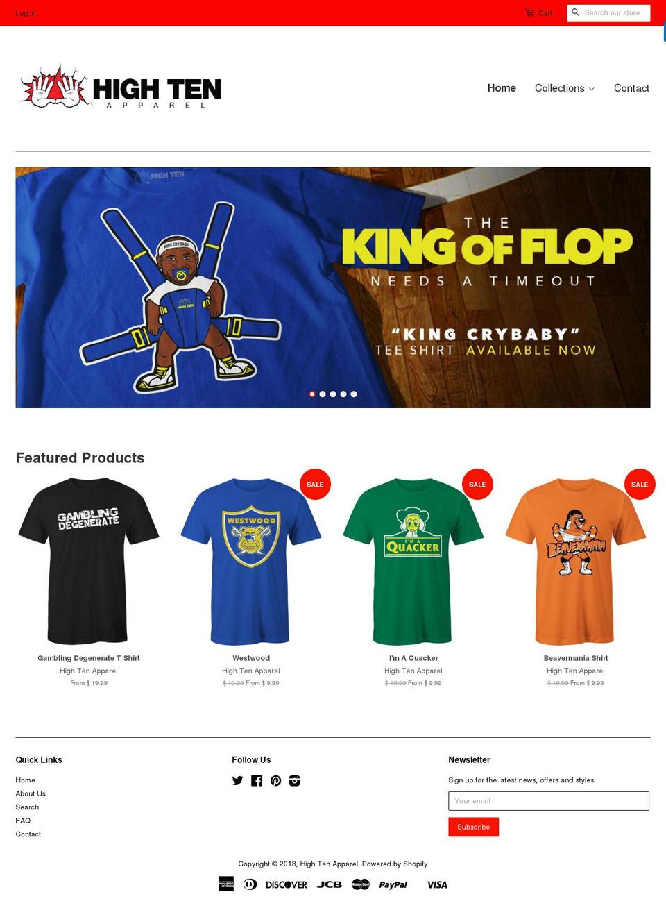 hightenapparel.com — Shopify storefront screenshot