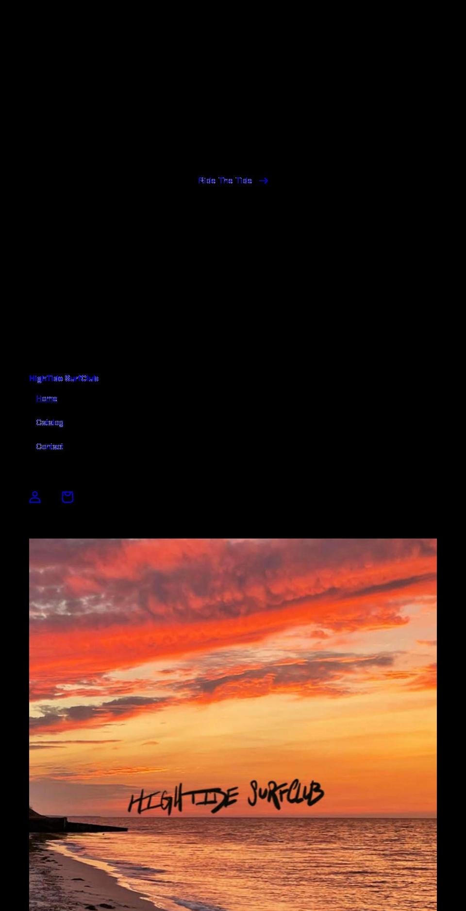 hightidesurfclub.com shopify website screenshot