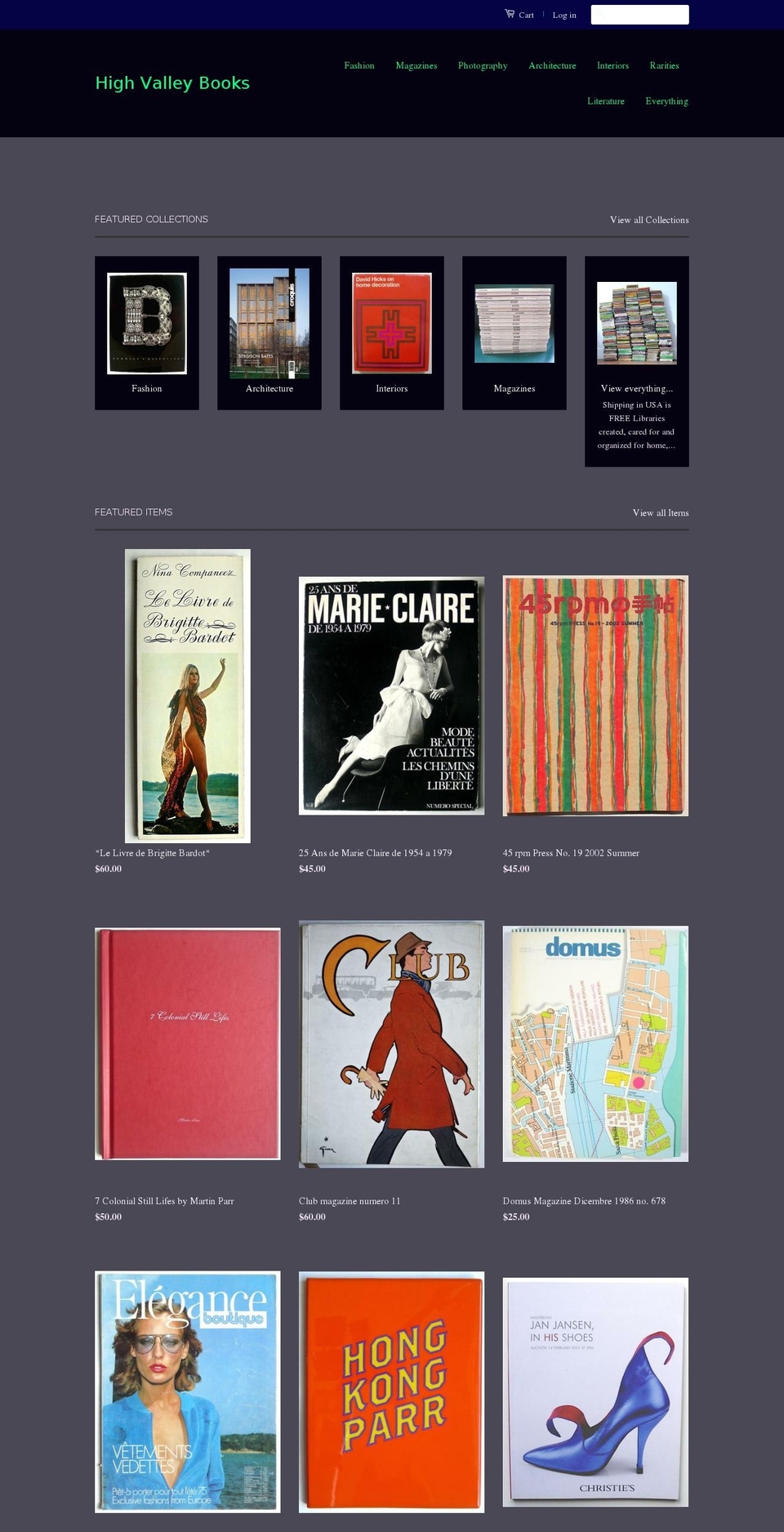 highvalleybooks.com shopify website screenshot