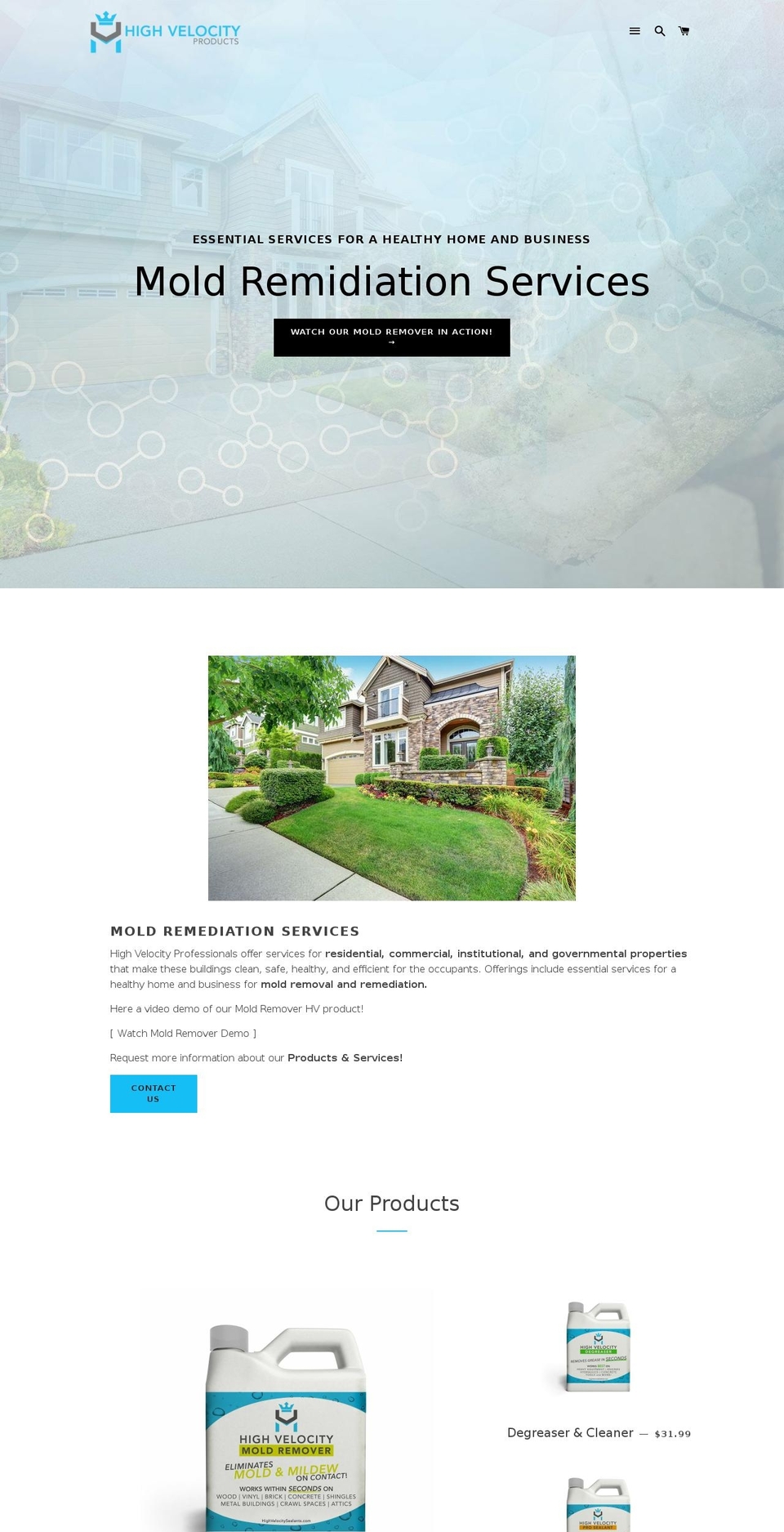 highvelocitysealants.com — Shopify storefront screenshot