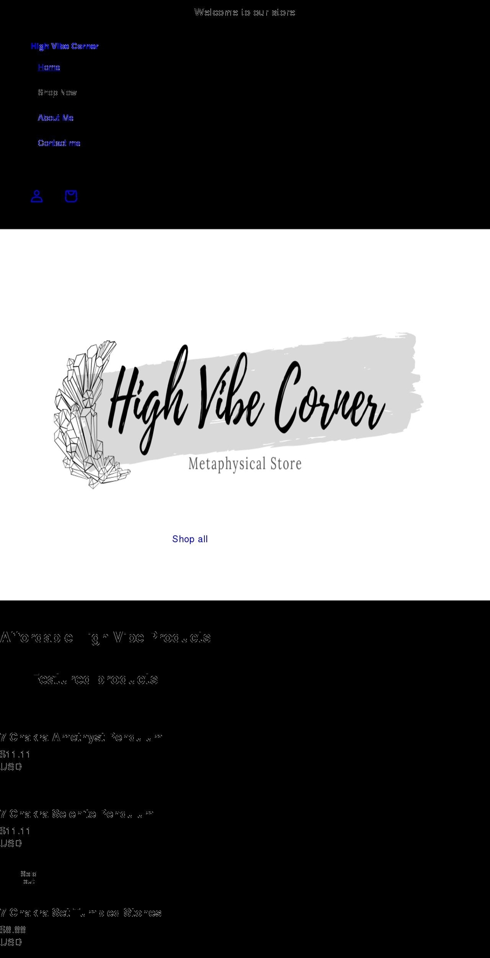 highvibecorner.shop shopify website screenshot