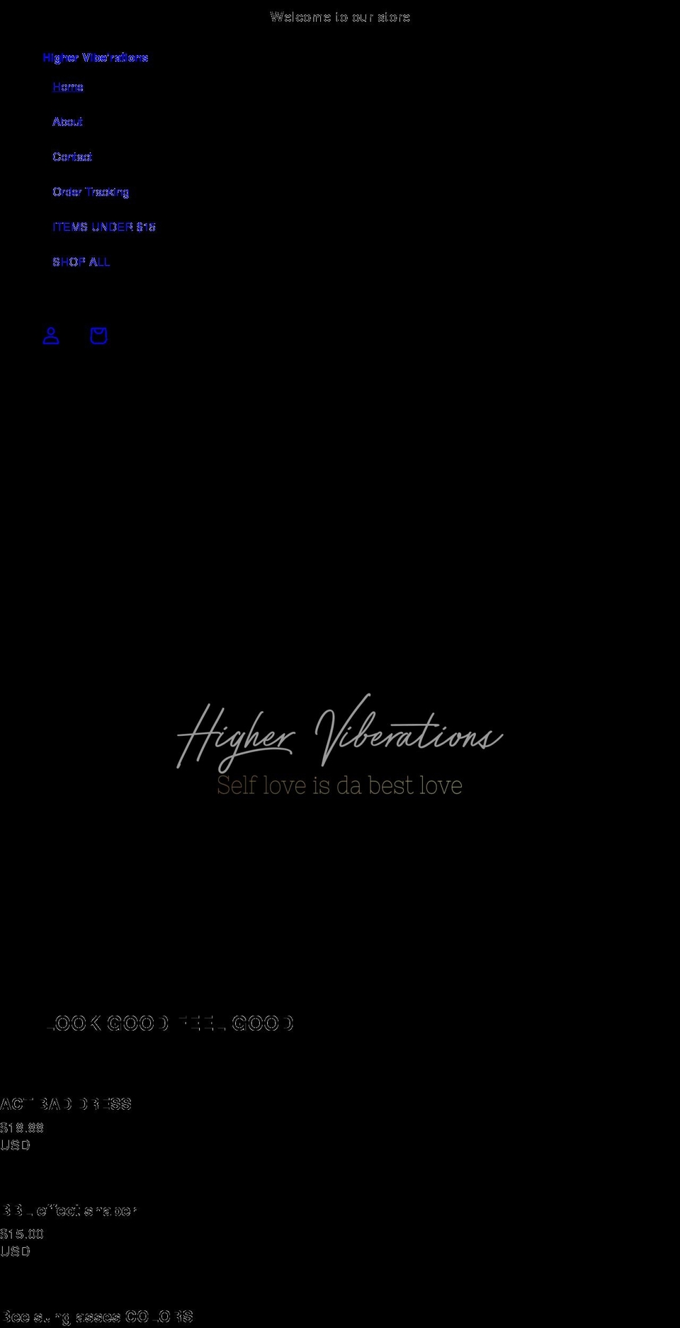 highviberations.com shopify website screenshot