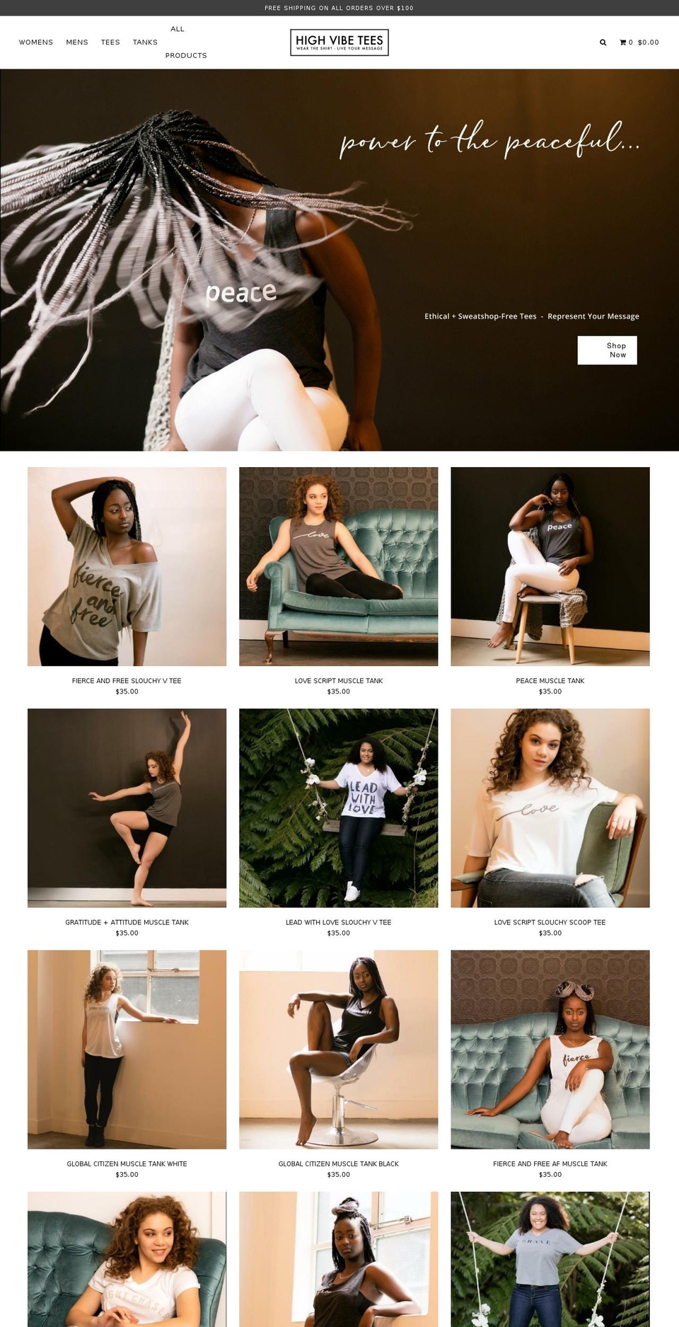 highvibetees.com — Shopify storefront screenshot