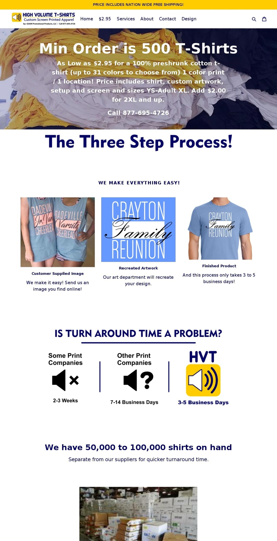 highvolumetshirts.com — Shopify storefront screenshot