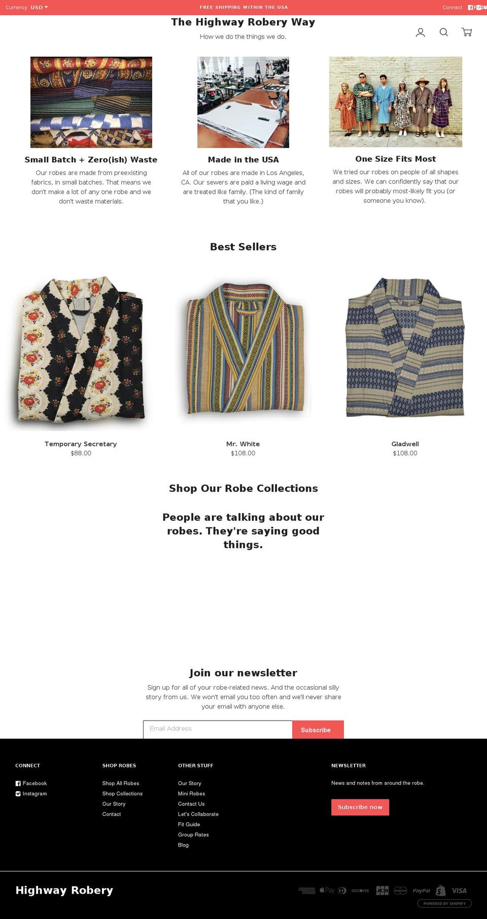 highway-robery.com shopify website screenshot