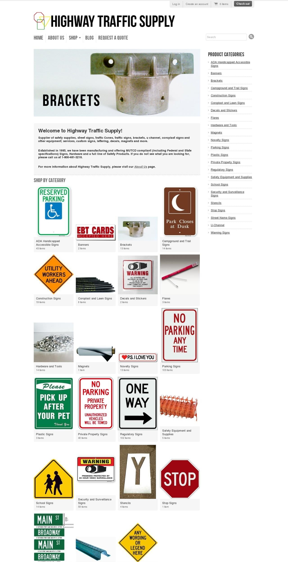 highwaytrafficsupply.com shopify website screenshot