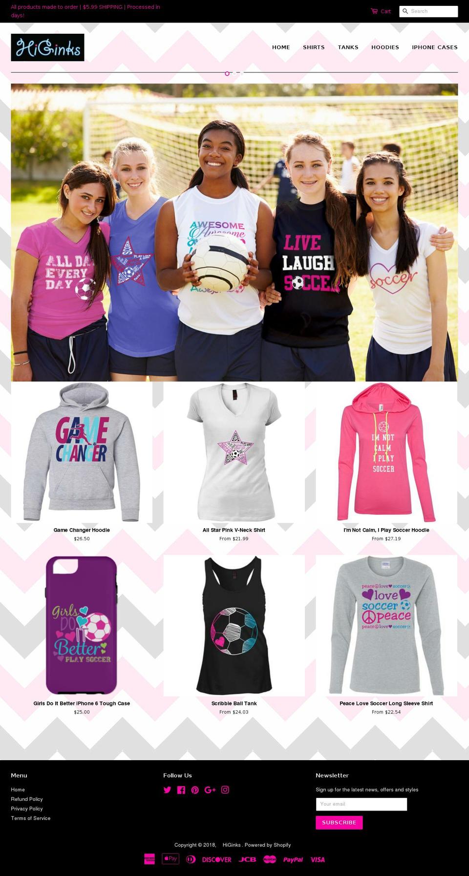 higinks.com — Shopify storefront screenshot