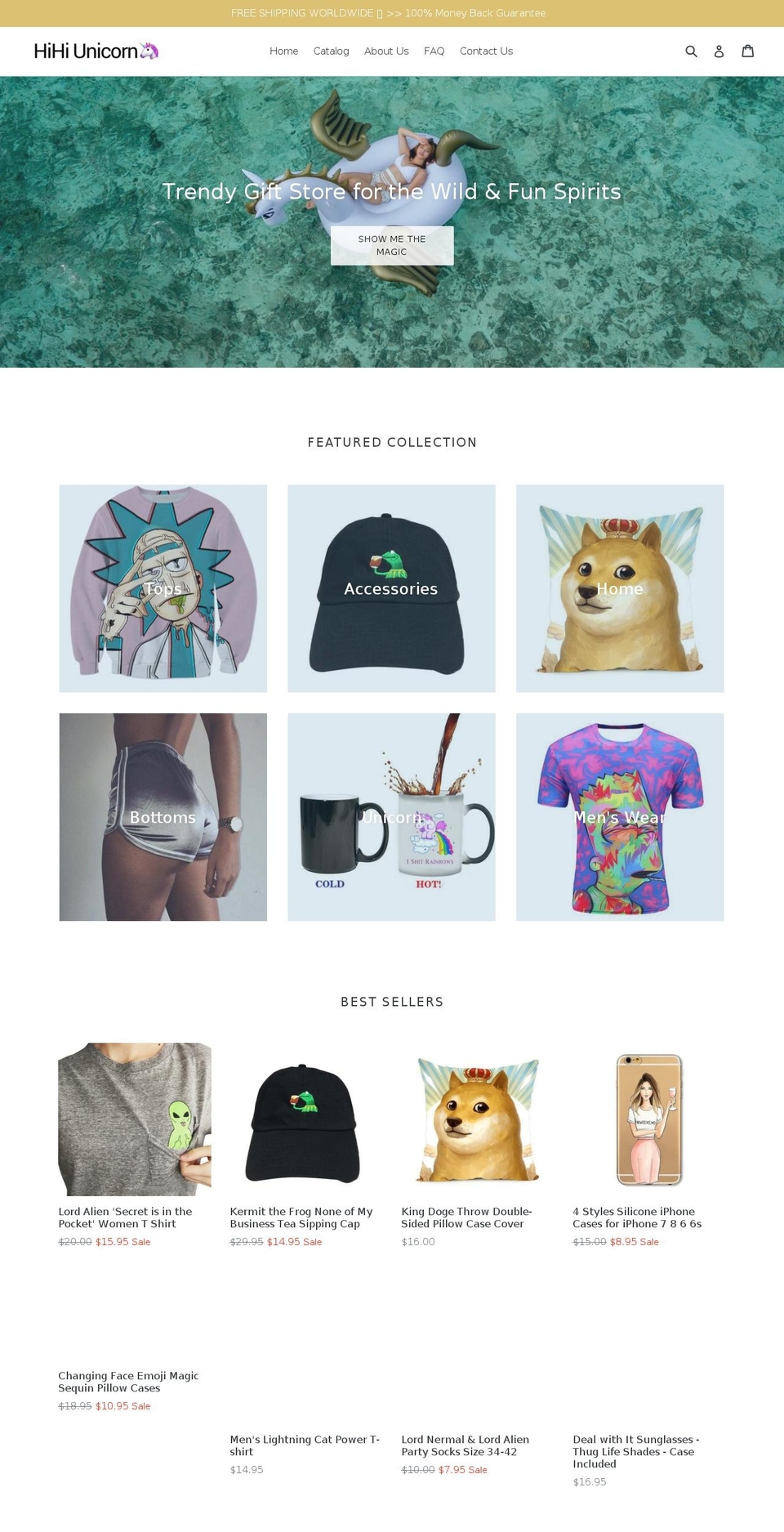 hihiunicorn.com — Shopify storefront screenshot