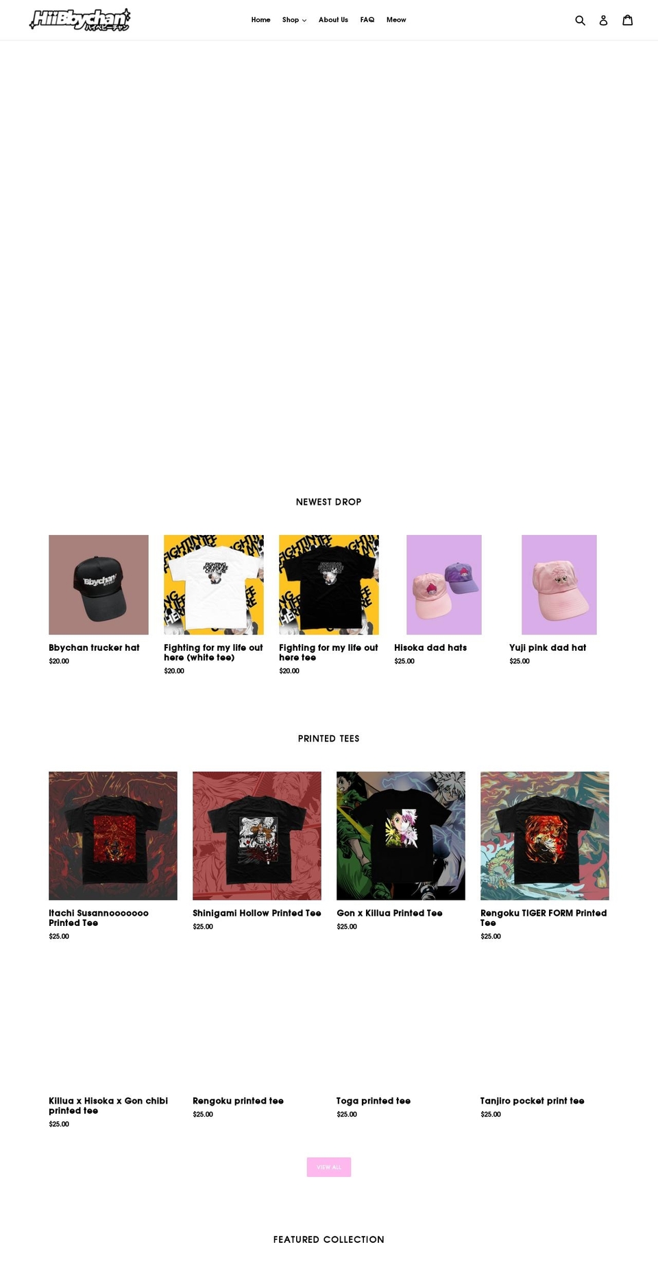 hiibbychan.com — Shopify storefront screenshot