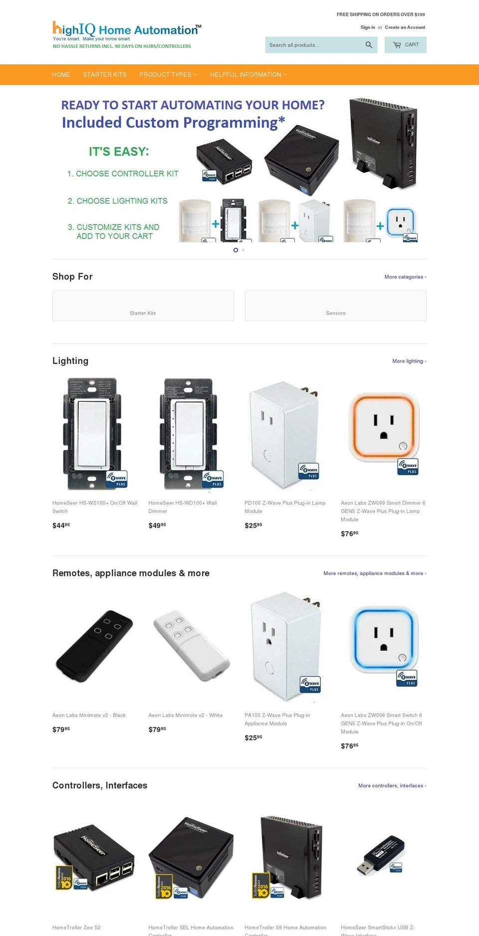 hiiqhomeautomation.com — Shopify storefront screenshot