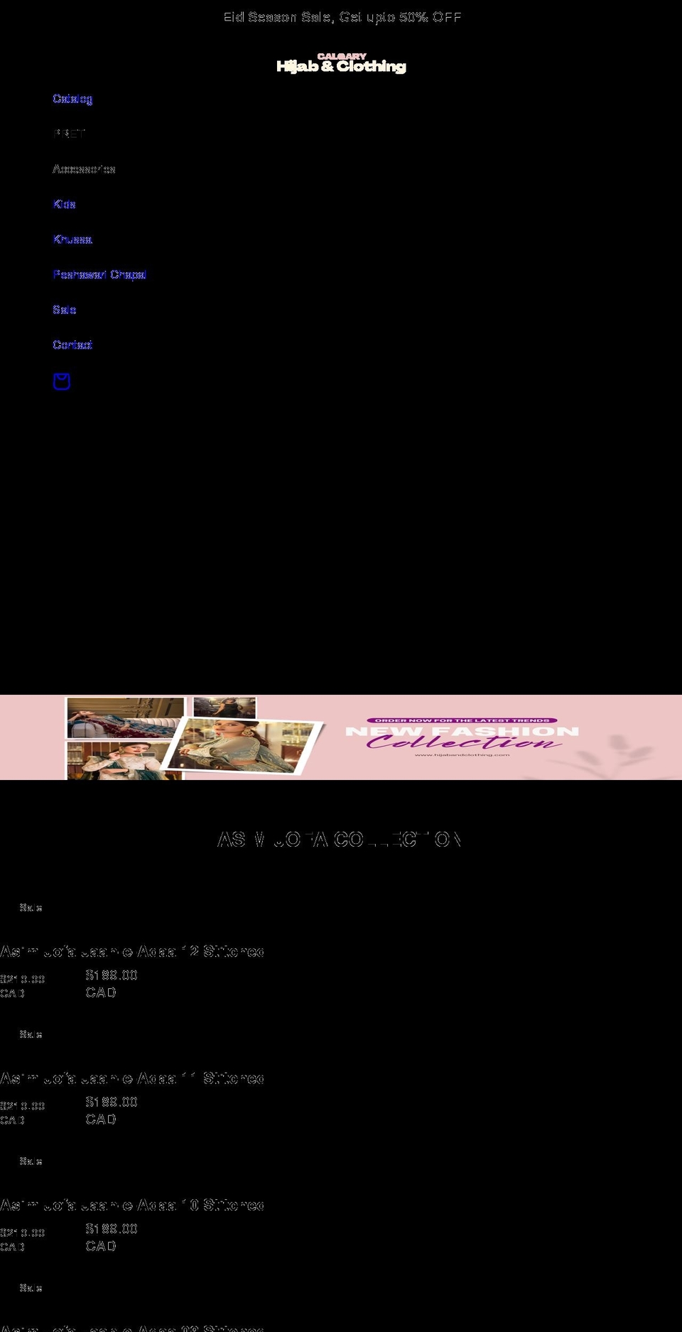 hijabandclothing.com shopify website screenshot