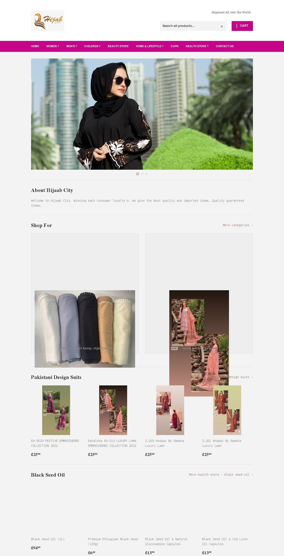 hijabcity.co.uk shopify website screenshot