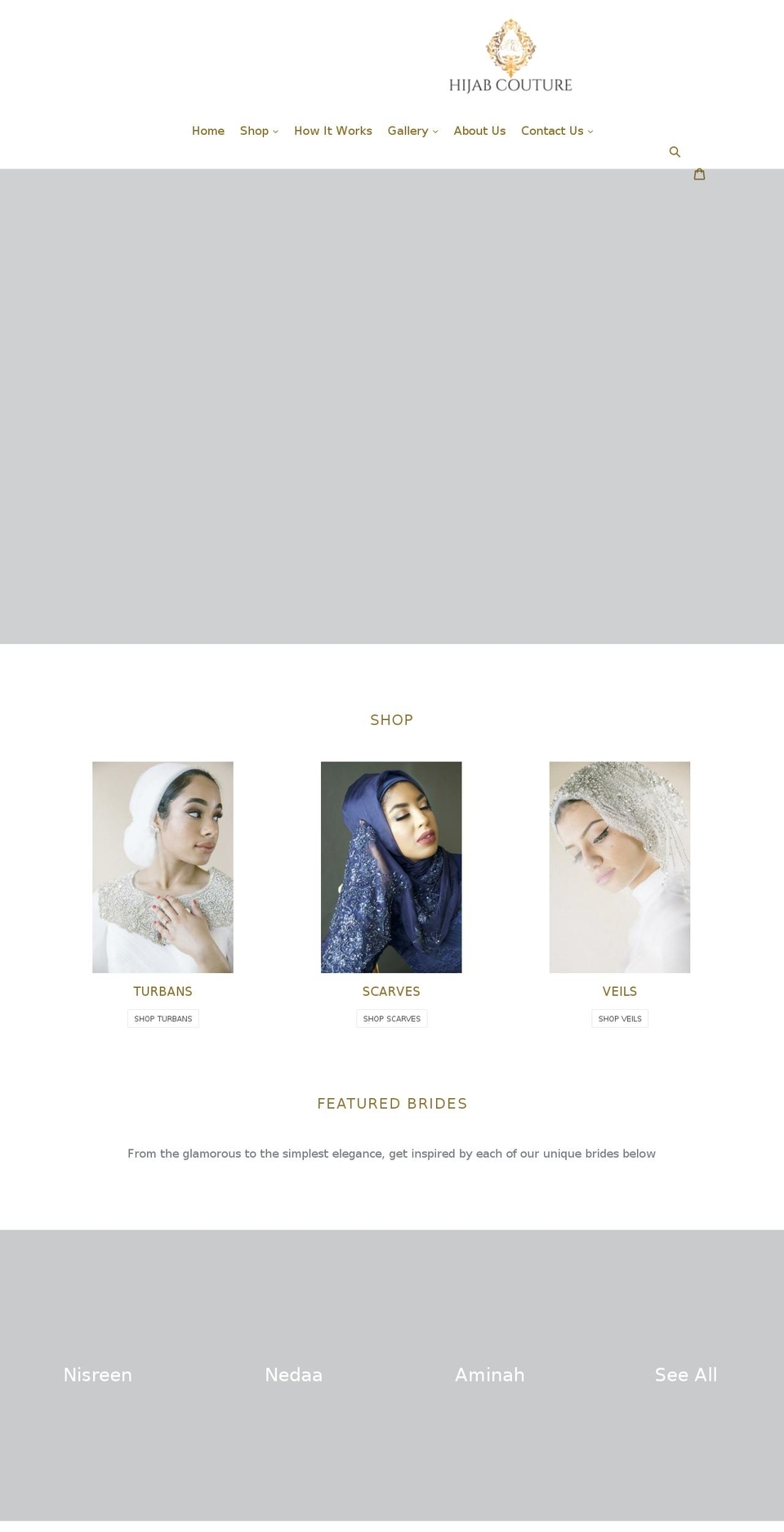 hijabcouturebridal.com — Shopify storefront screenshot