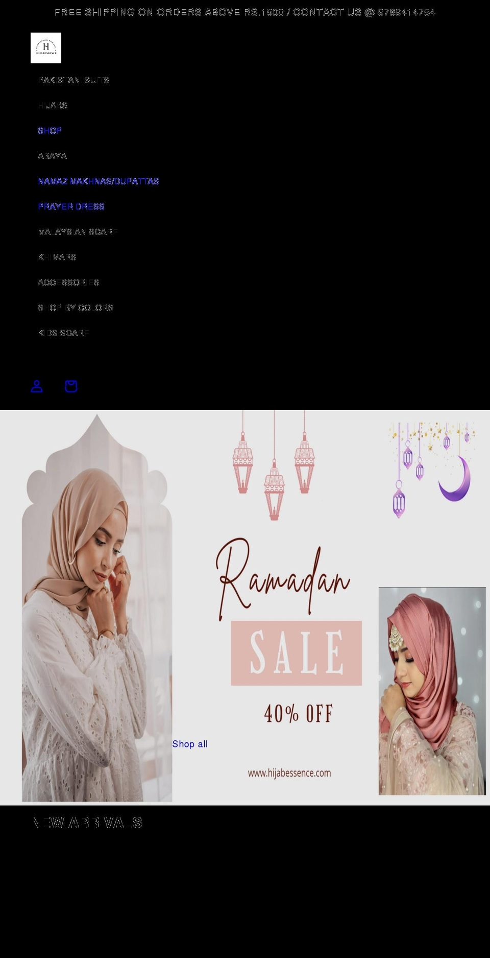 hijabessence.com shopify website screenshot