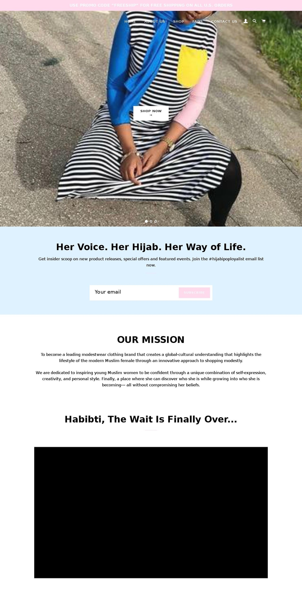 hijabipop.com shopify website screenshot