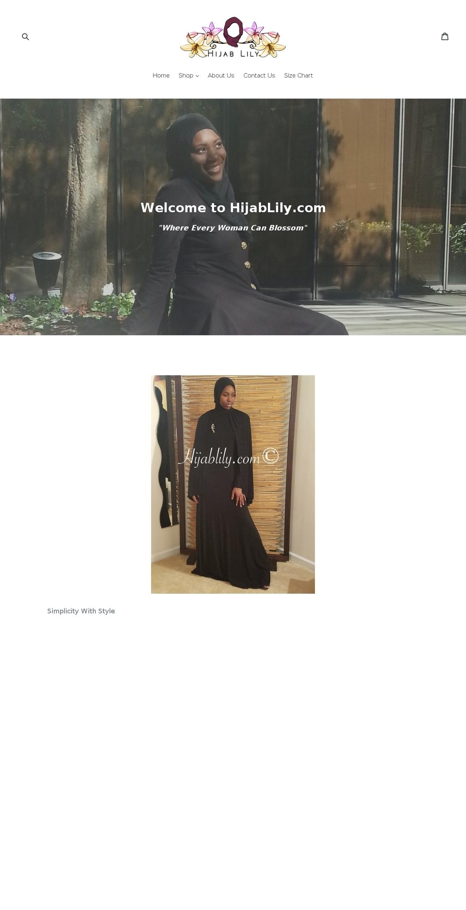 hijablily.com shopify website screenshot