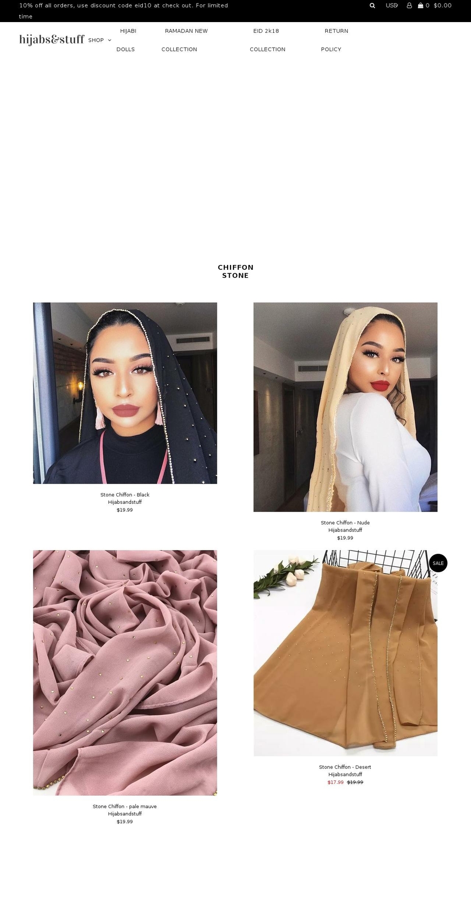 hijabsandstuff.com shopify website screenshot
