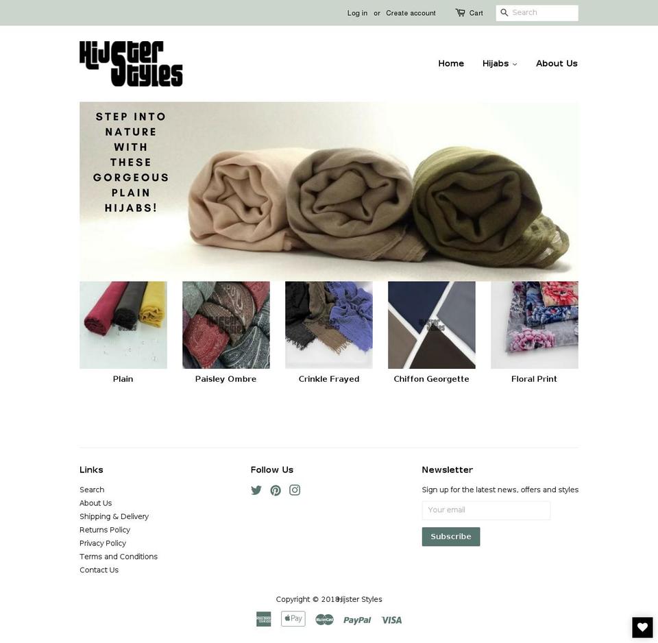 hijsterstyles.com — Shopify storefront screenshot