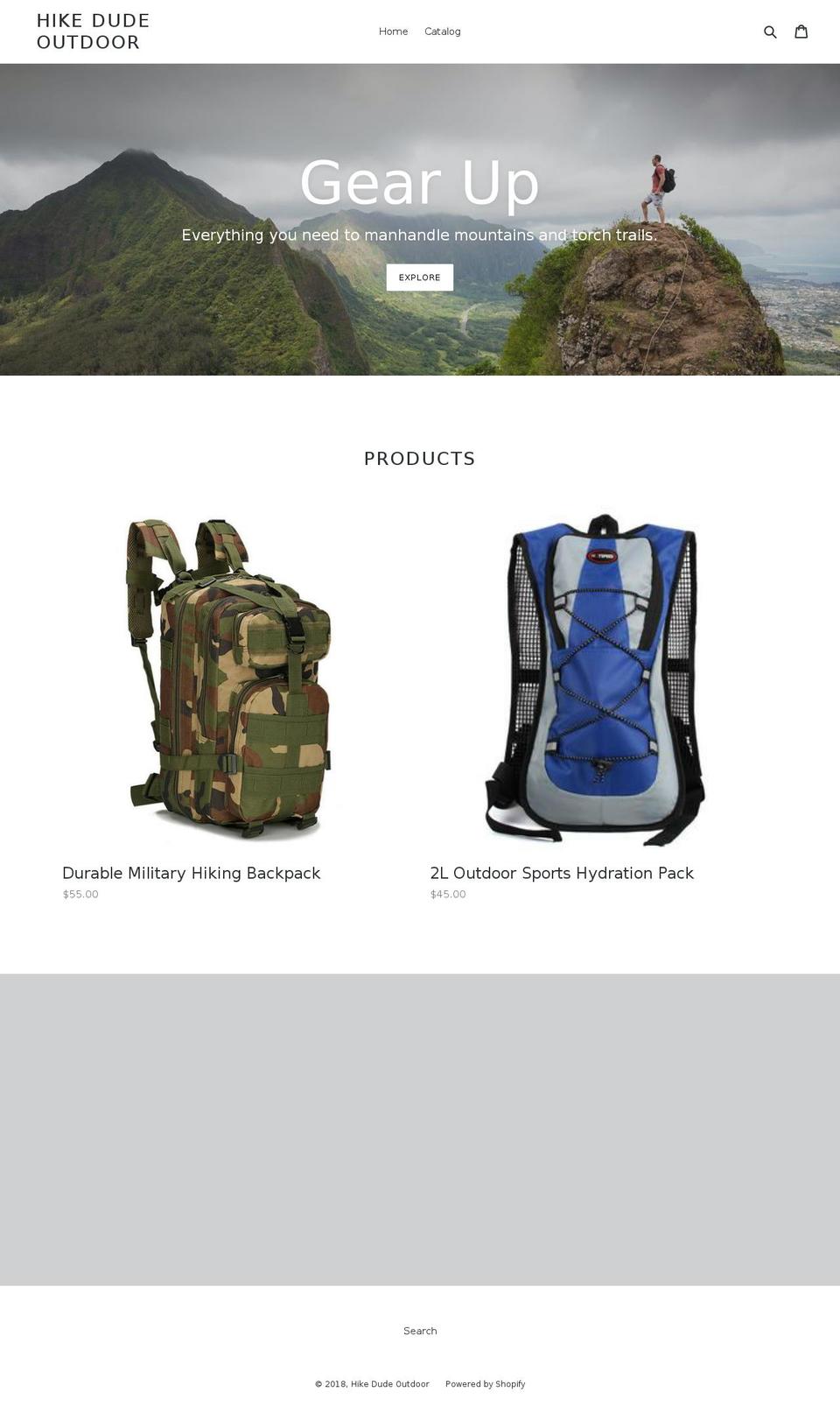 hikedude.com — Shopify storefront screenshot