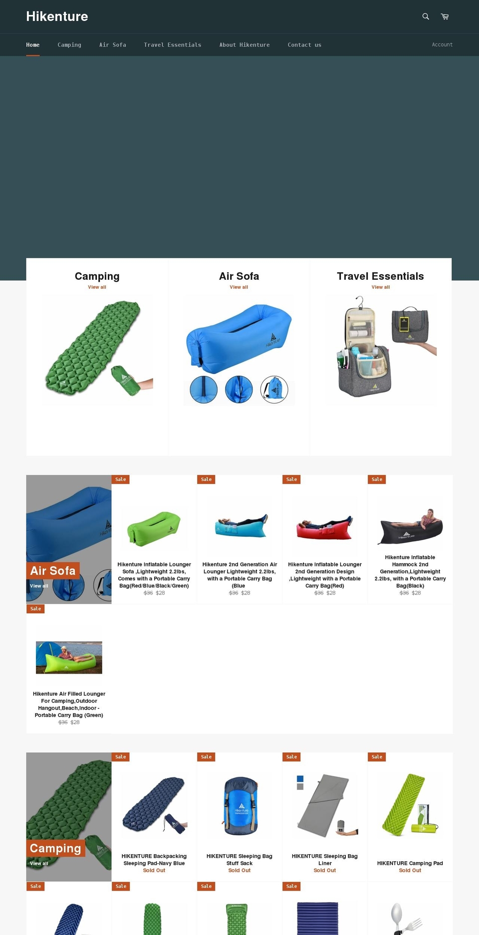 hikenturestore.com — Shopify storefront screenshot