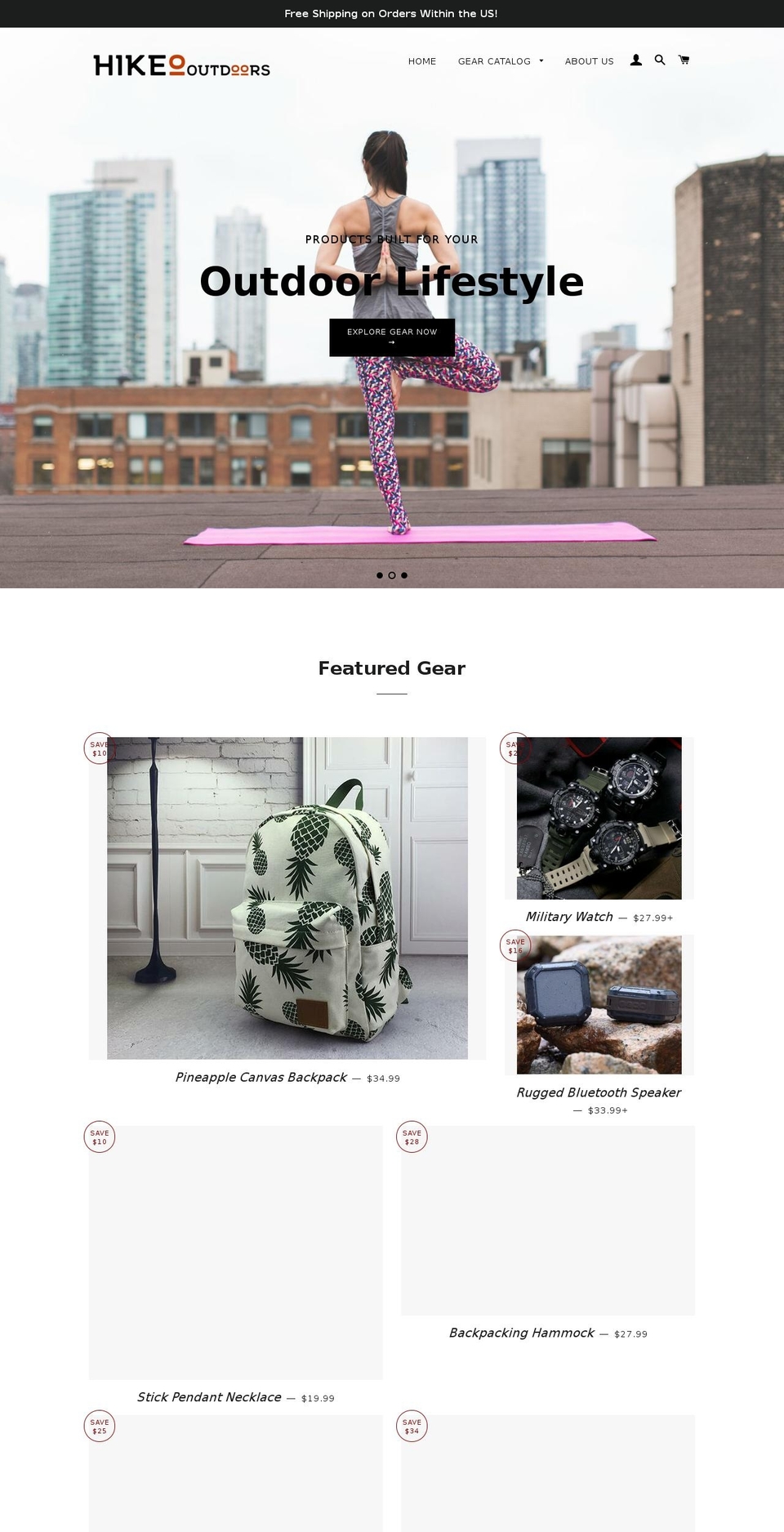 hikeooutdoors.com shopify website screenshot