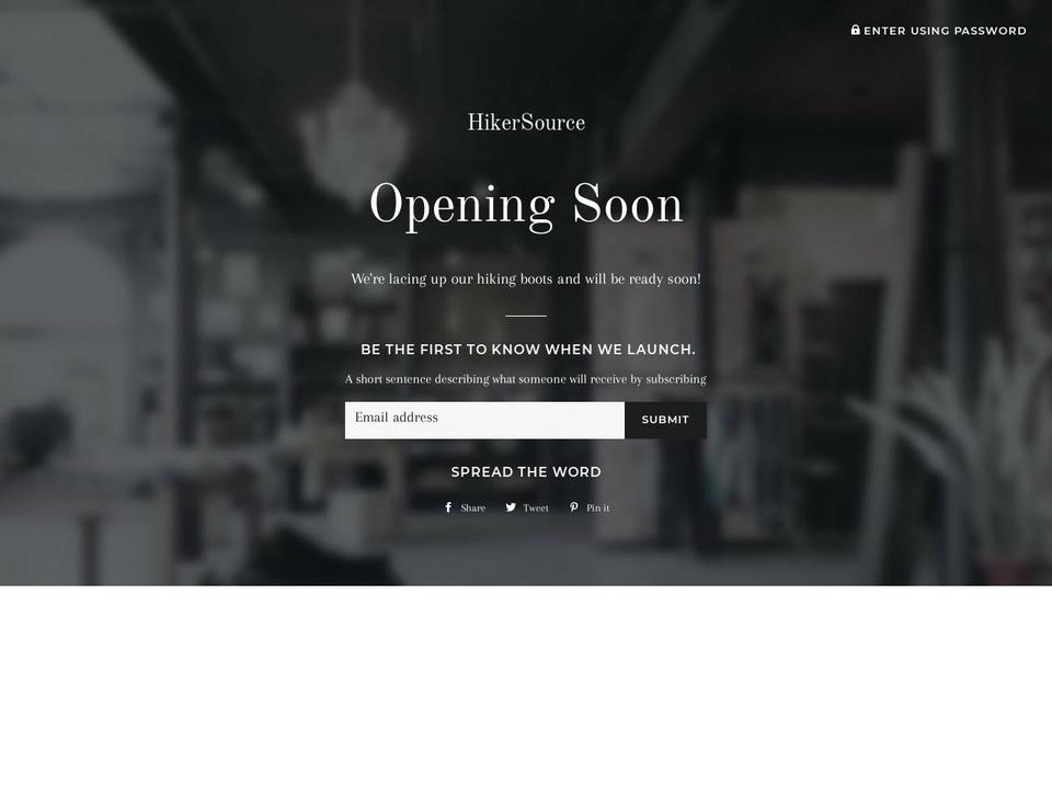 hikersource.com — Shopify storefront screenshot