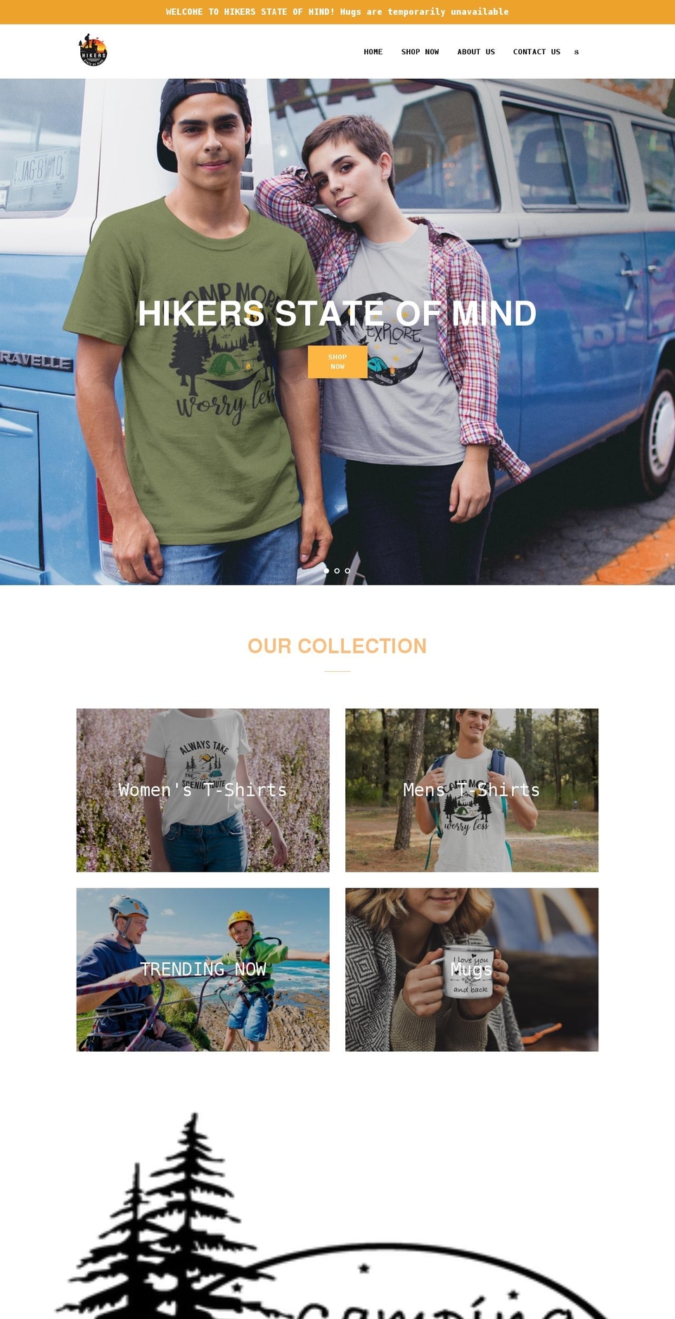 hikersstate.com shopify website screenshot
