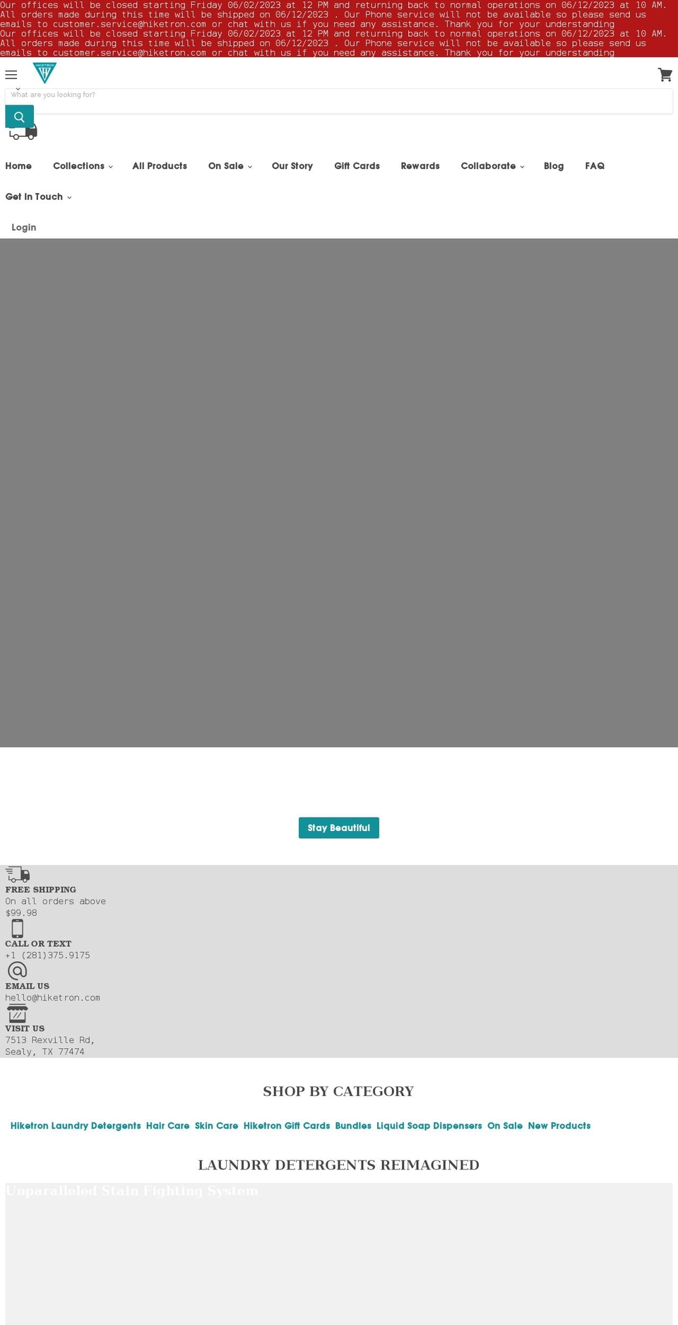 - Deveeio V Shopify theme site example hiketron.com