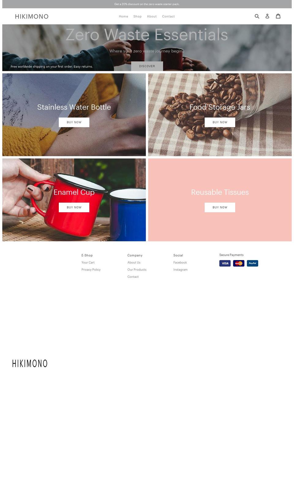 hikimono.com — Shopify storefront screenshot
