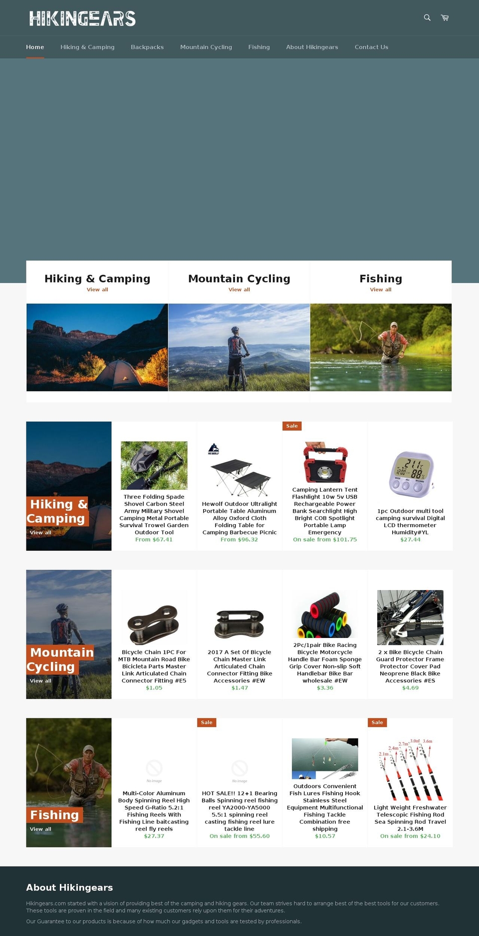 hikingears.com — Shopify storefront screenshot