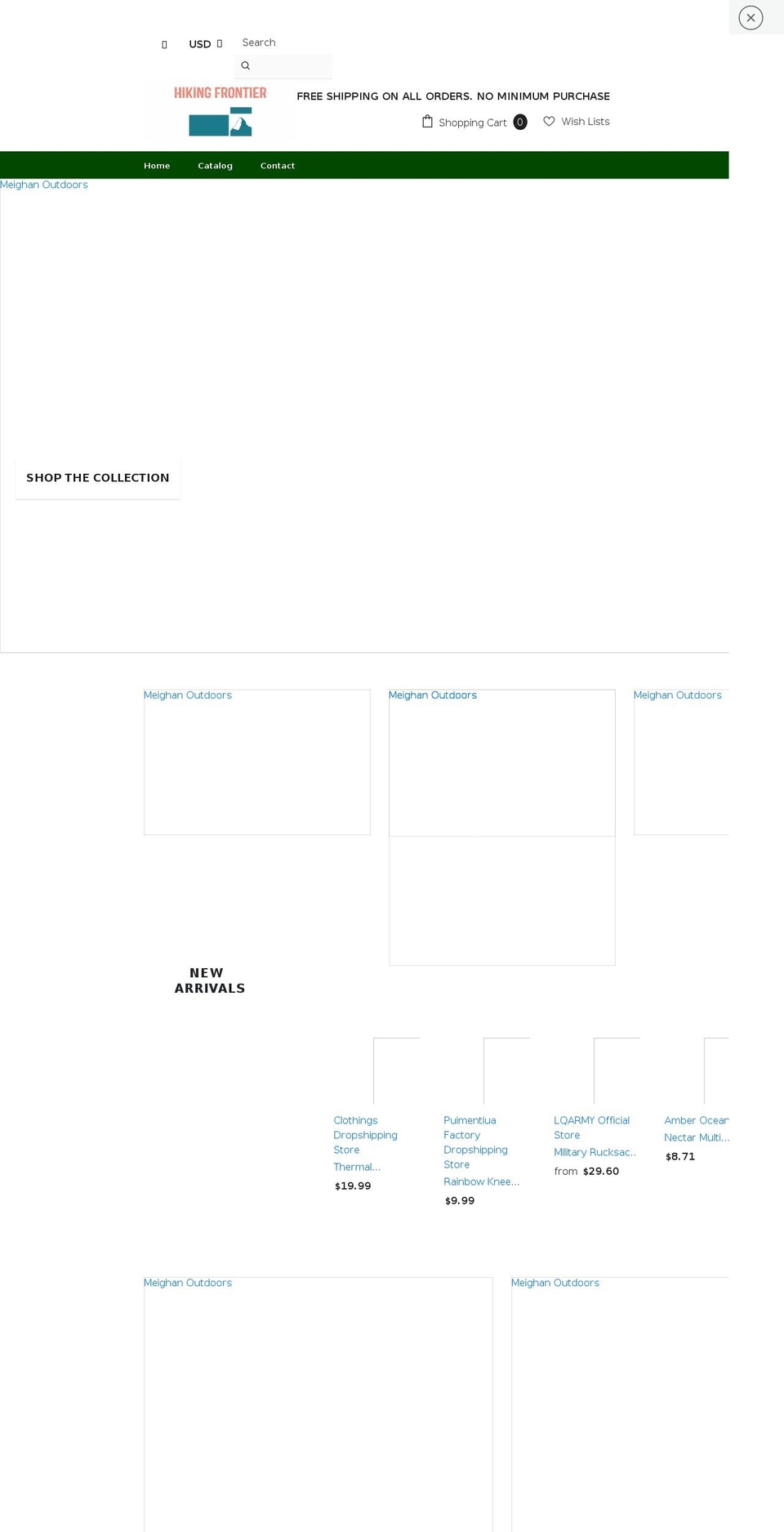hikingfrontier.com — Shopify storefront screenshot