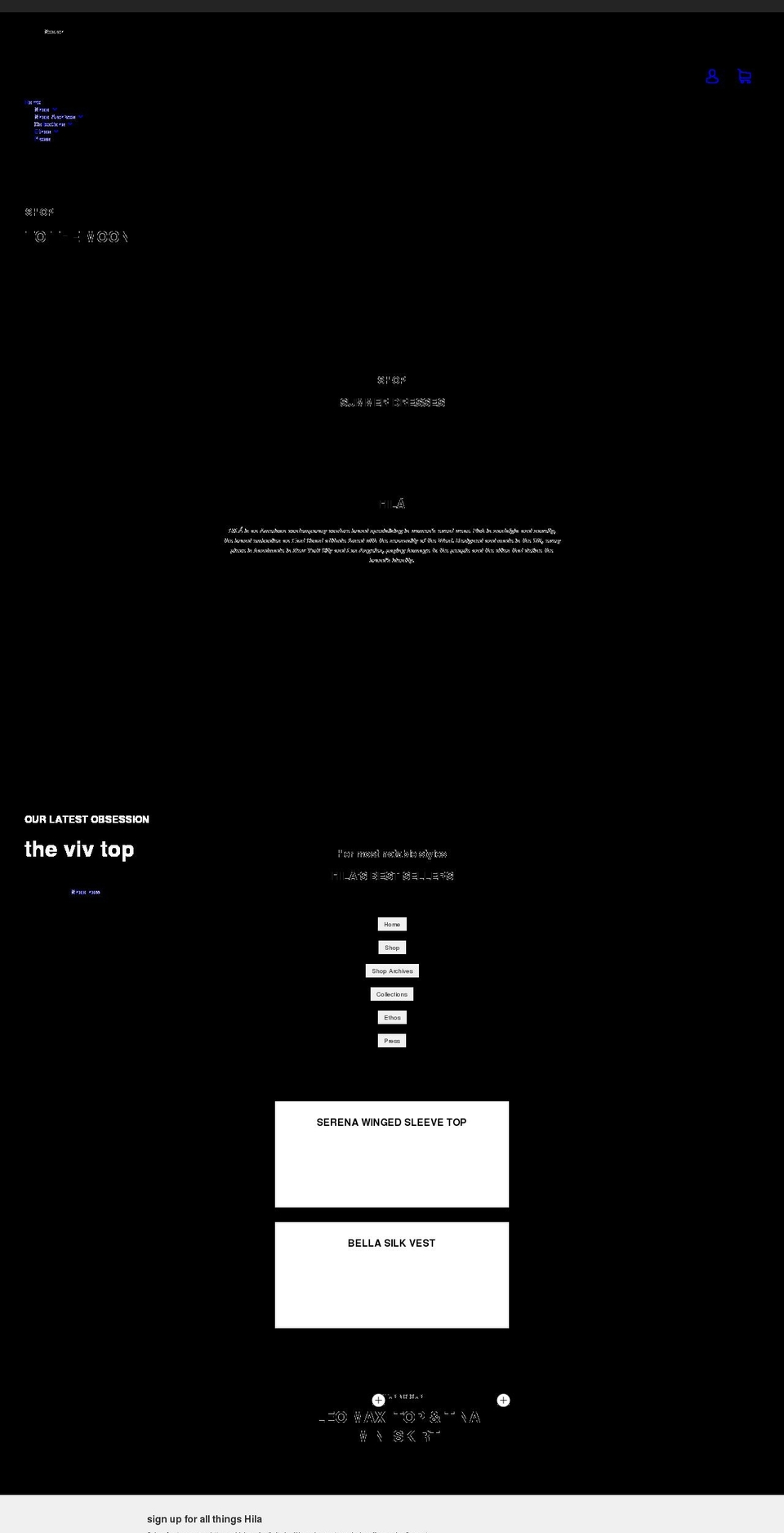 hilanyc.com shopify website screenshot