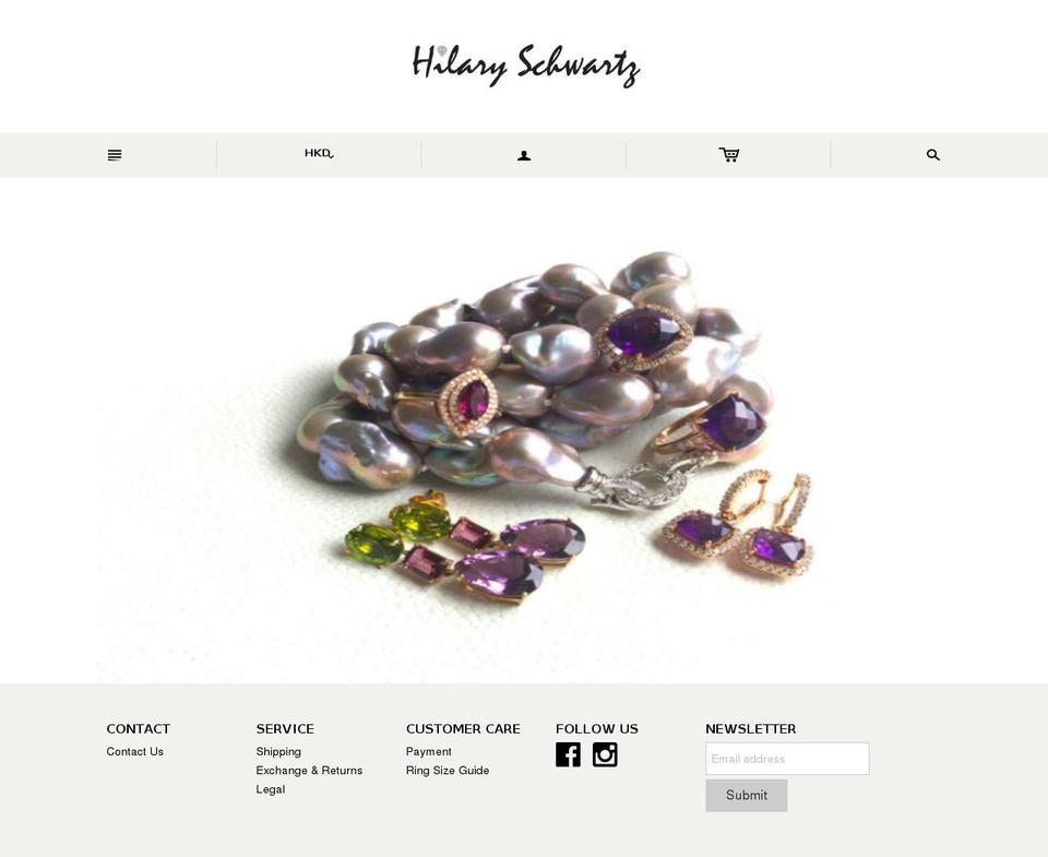 hilary-schwartz.com shopify website screenshot