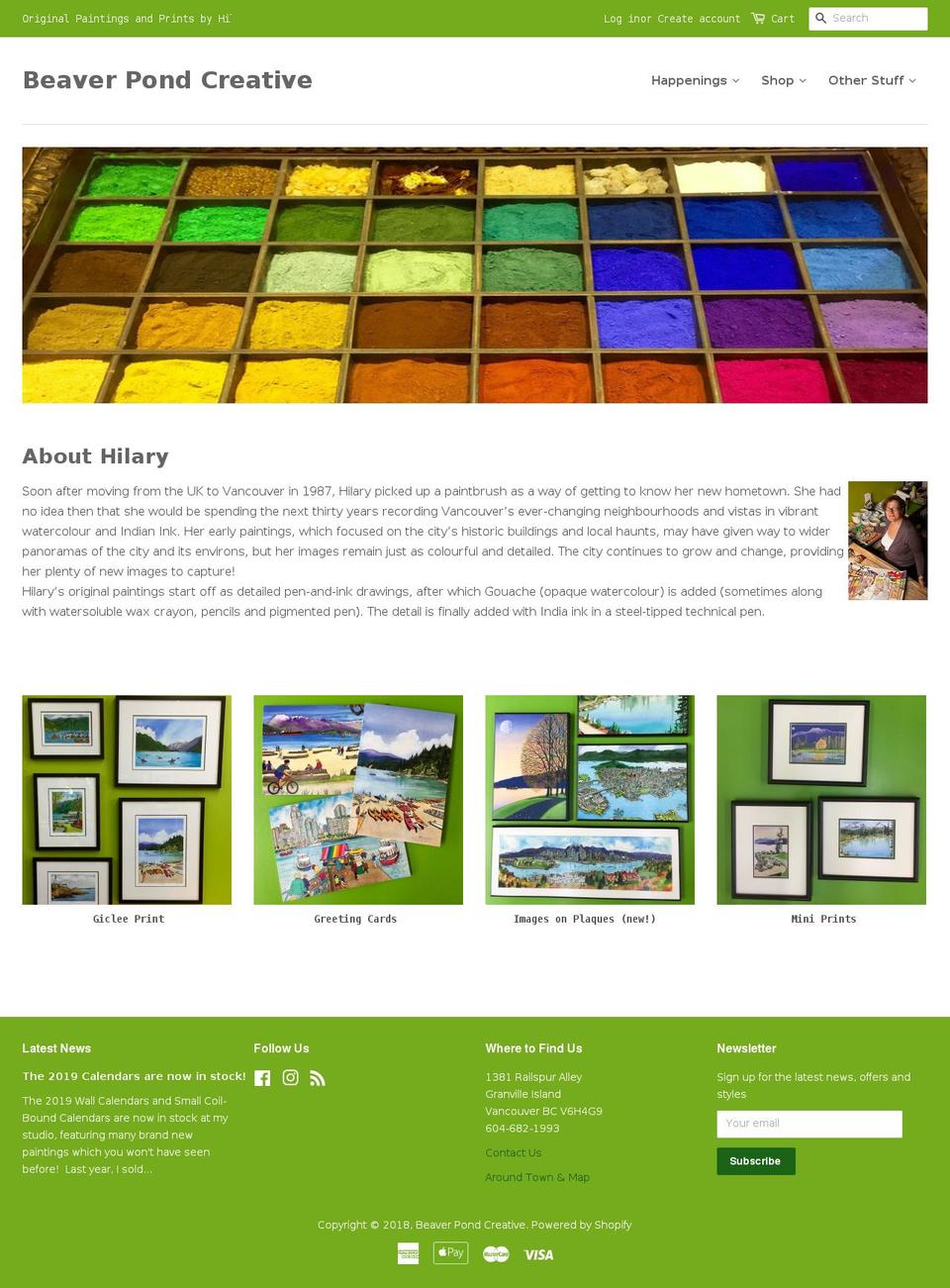 hilarymorris.ca shopify website screenshot