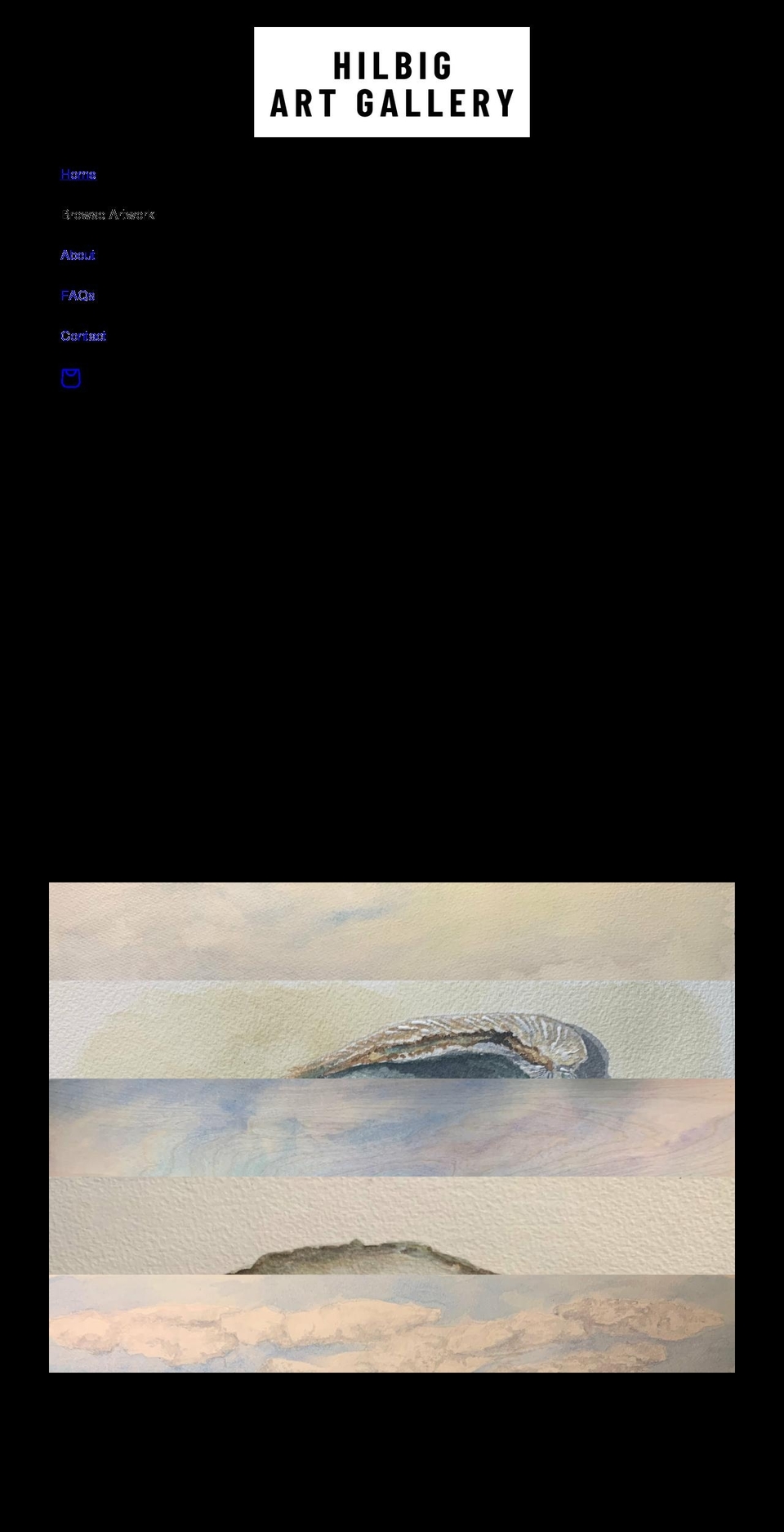 hilbigartgallery.com shopify website screenshot