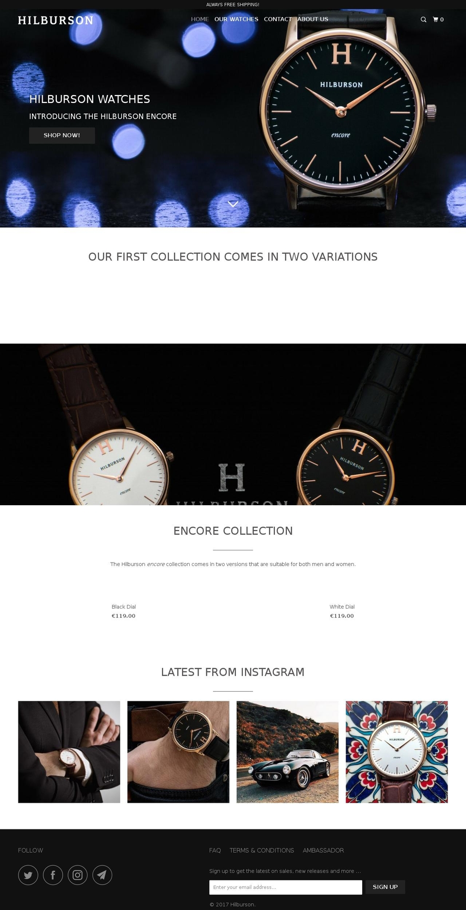 hilburson.com shopify website screenshot