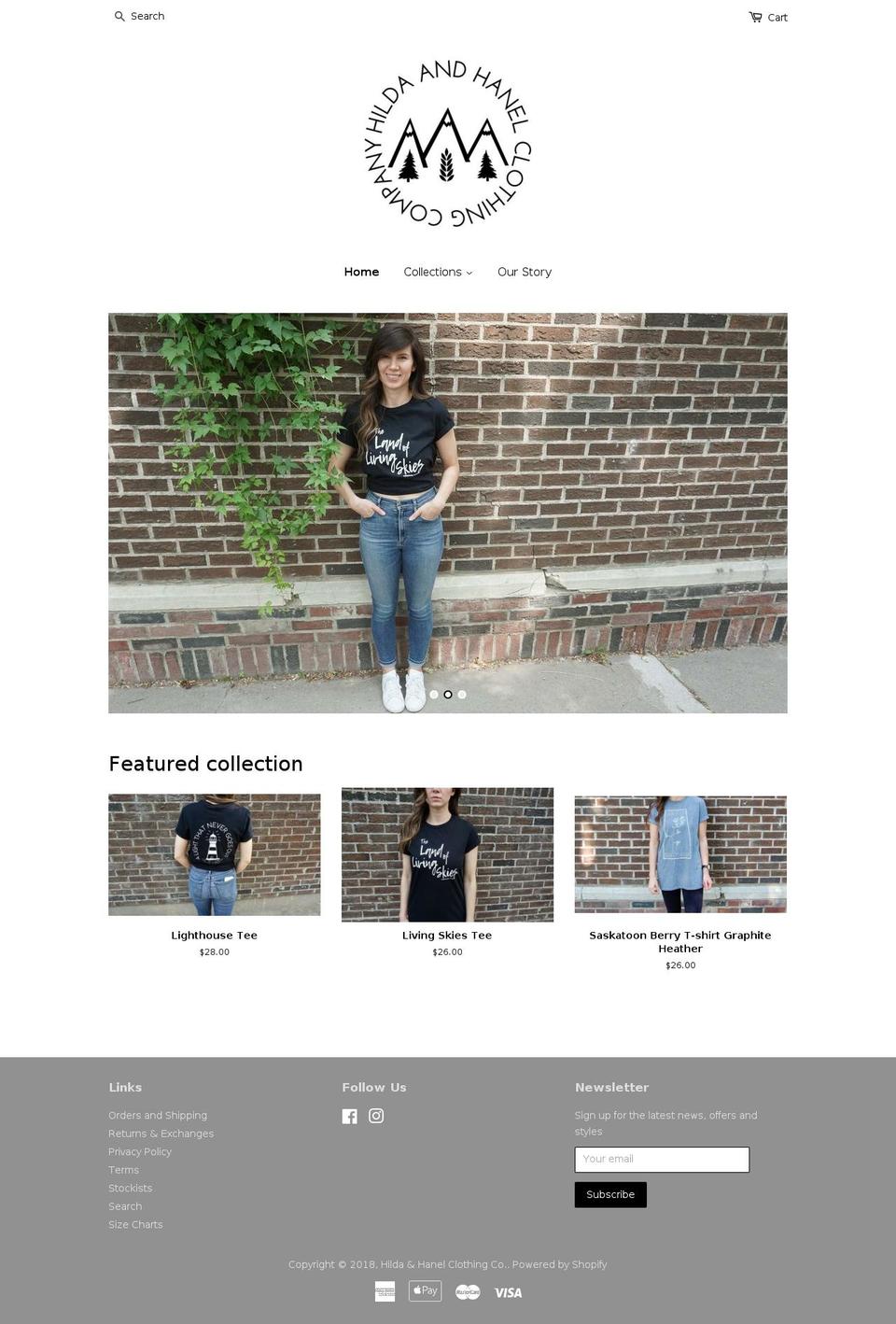 hildaandhanel.com shopify website screenshot