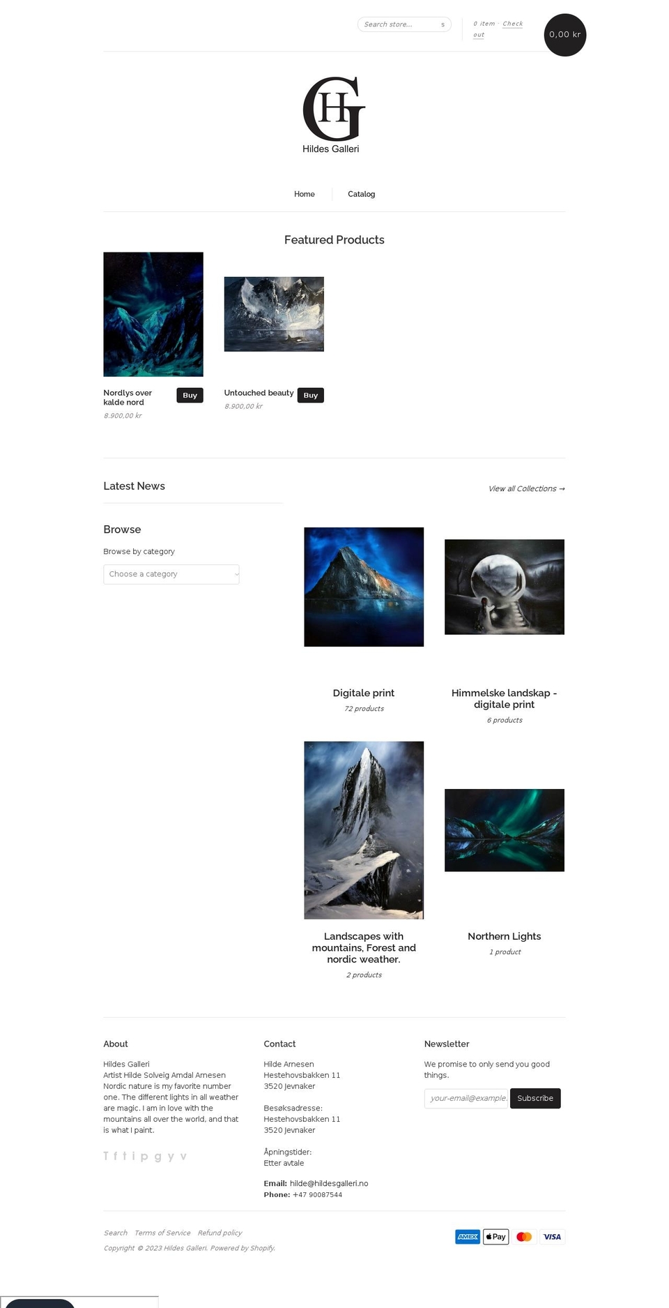 hildesgalleri.no shopify website screenshot