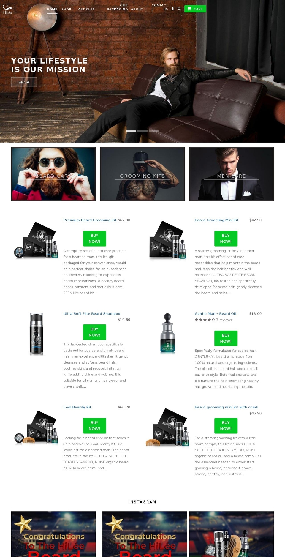 hileebiocosmetics.com — Shopify storefront screenshot