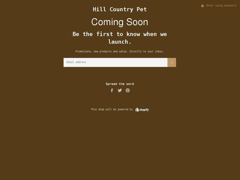 hill-country-pet.myshopify.com shopify website screenshot