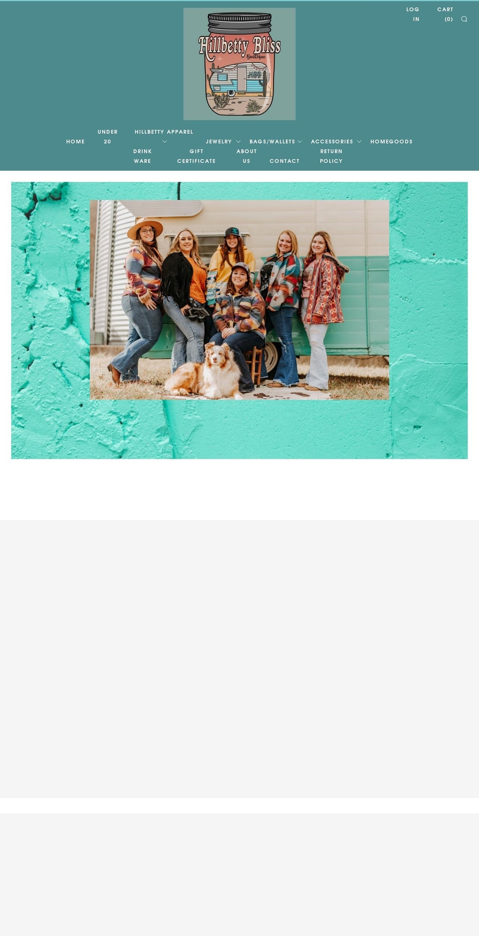 hillbettybliss.com — Shopify storefront screenshot