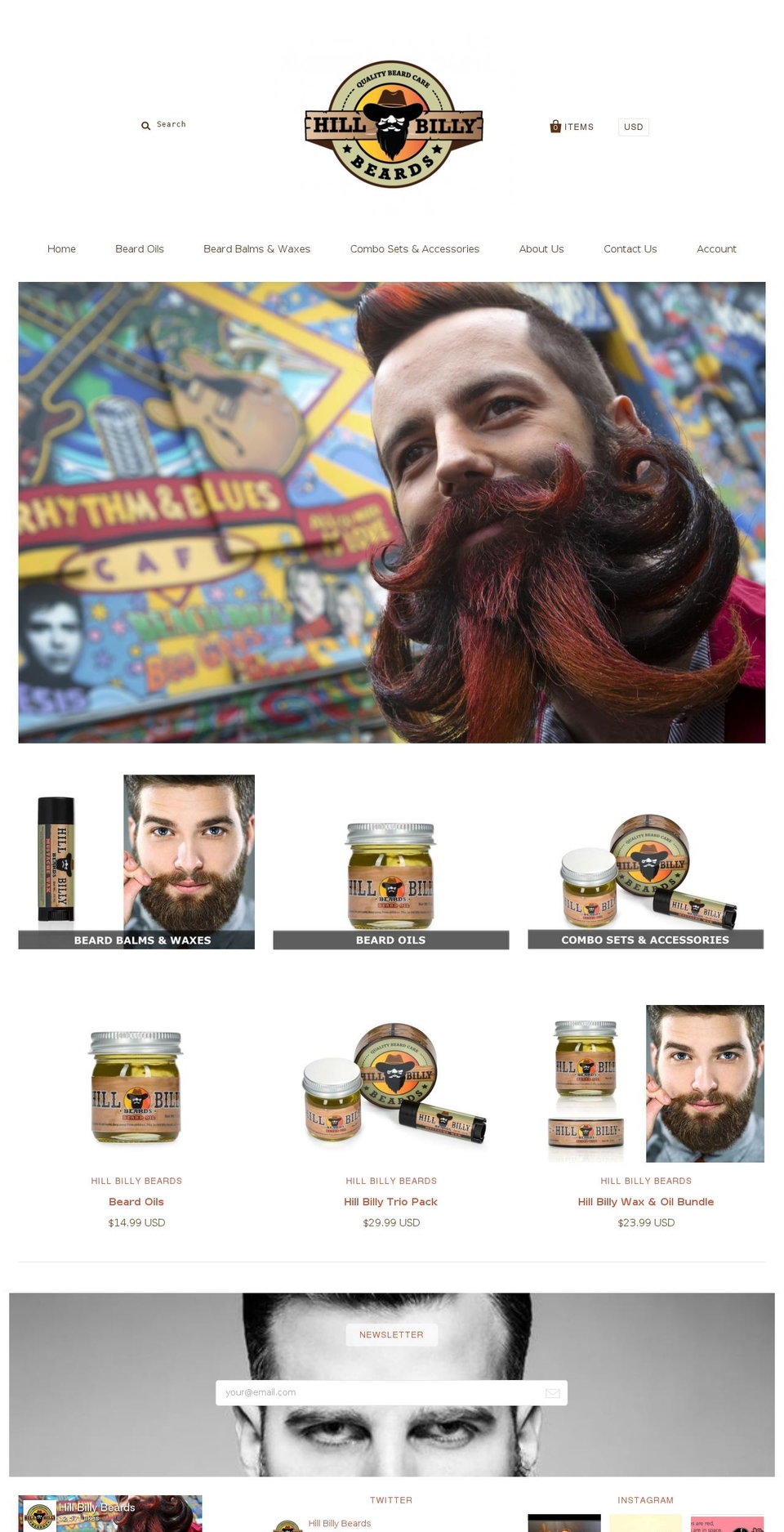 hillbillybeards.com shopify website screenshot