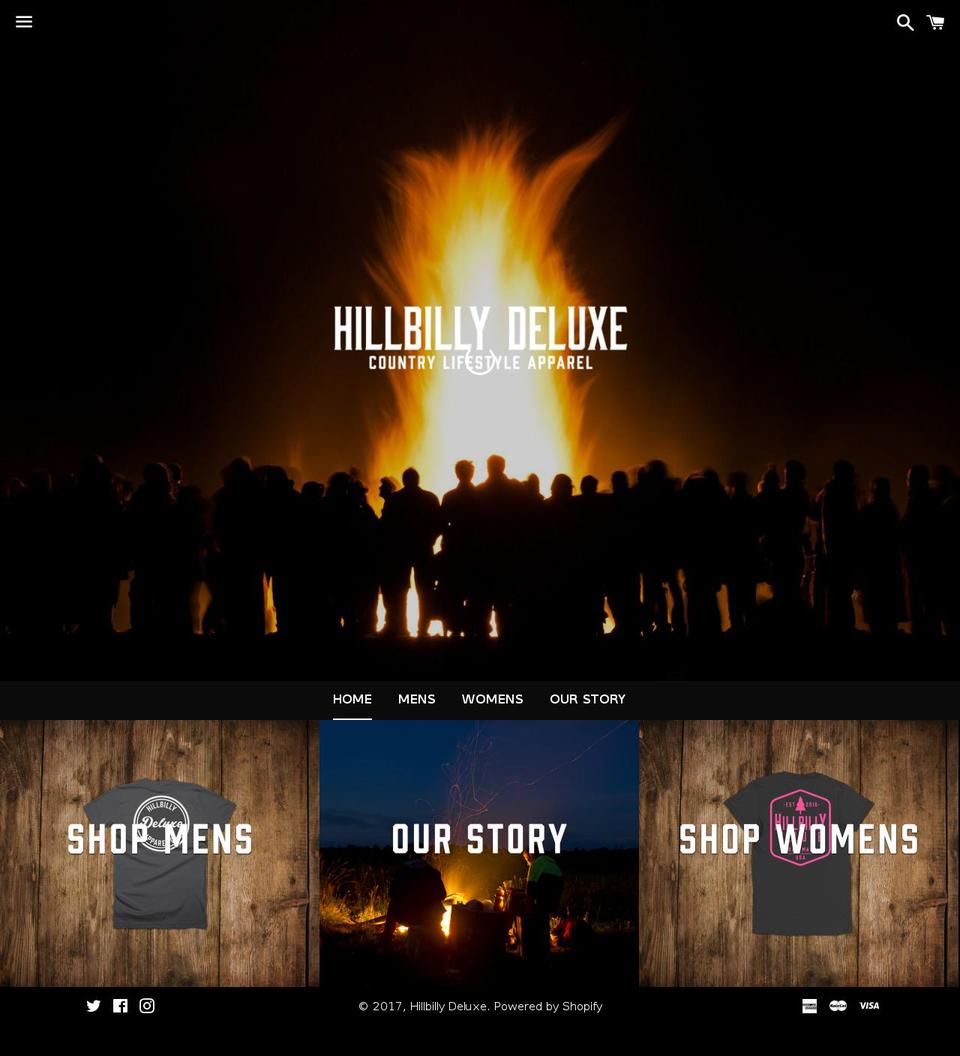 hillbillydeluxeapparel.com shopify website screenshot