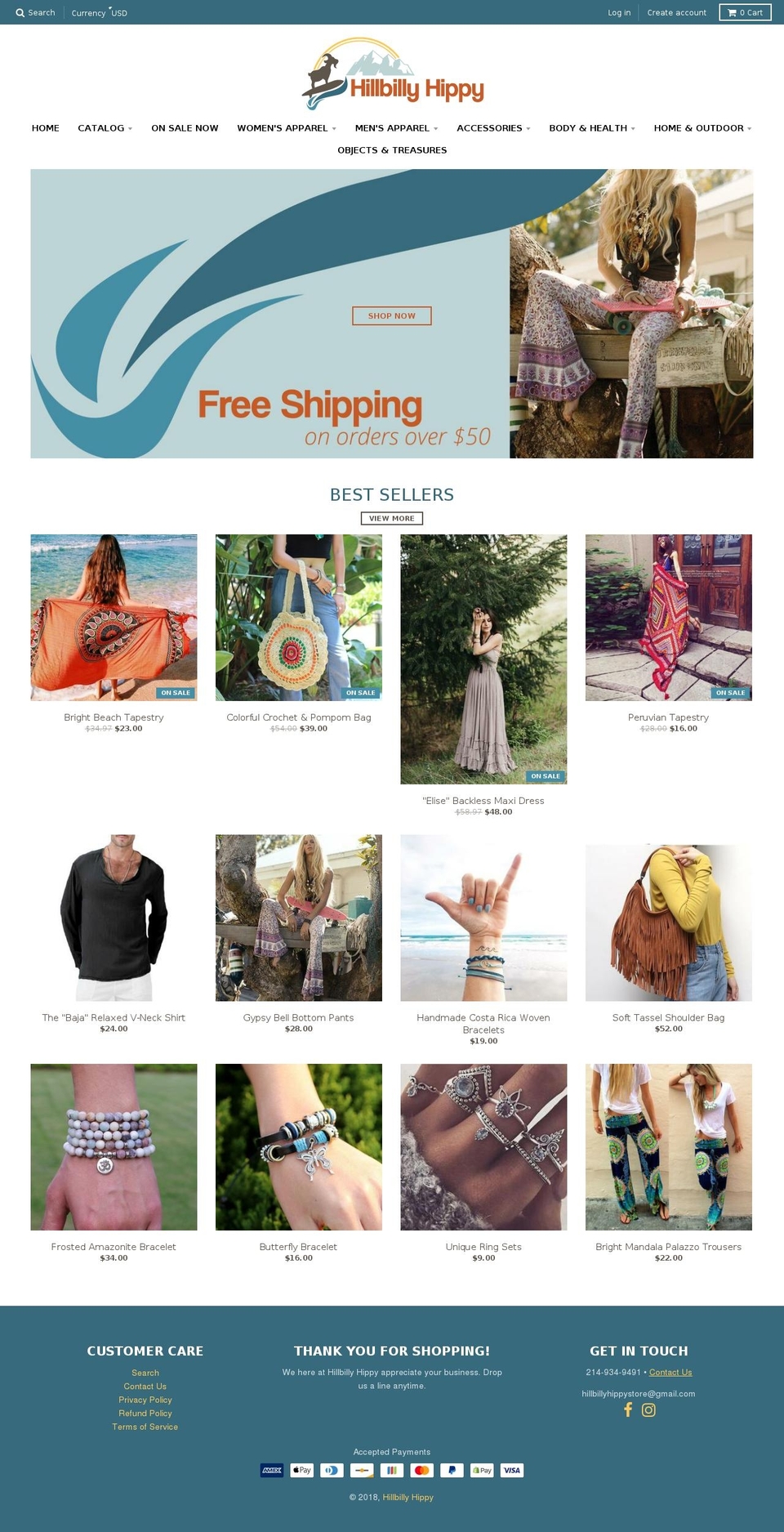 ecomclub-store Shopify theme site example hillbillyhippy.com